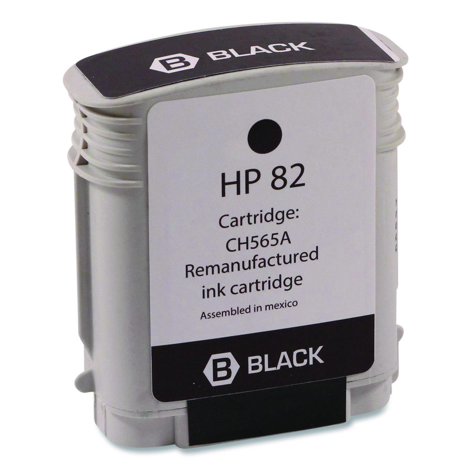 Remanufactured Black High-Yield Ink, Replacement for 82 (CH565A), 69 mL