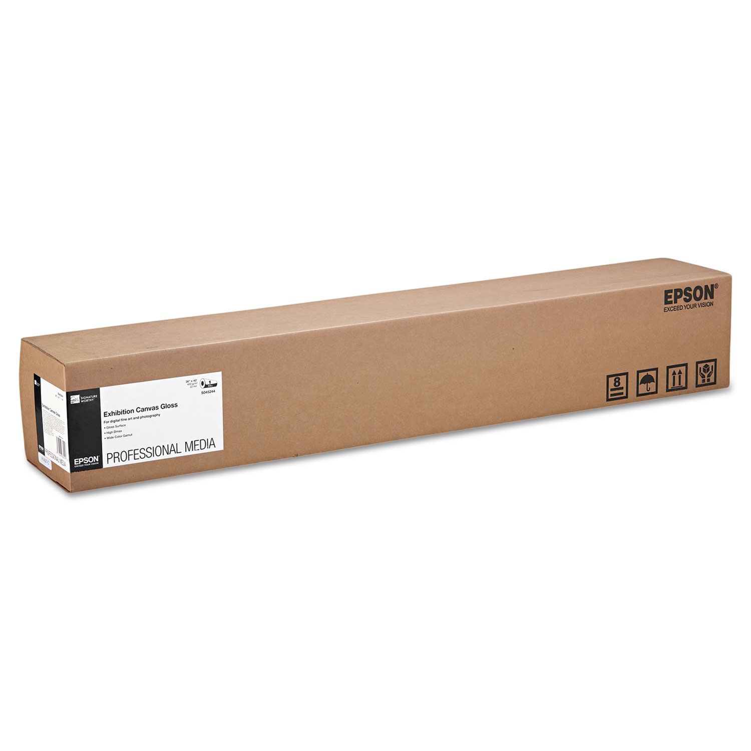  Epson S045244 Exhibition Canvas, 22 mil, 36 x 40 ft, Glossy White (EPSS045244) 