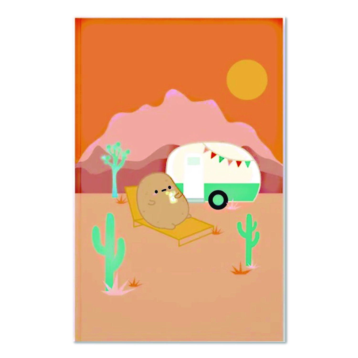 Smoko Tayto Potato Joshua Tree Layflat Notebook, 1-Subject, Medium/College Rule, Tan/Orange/White Cover, (72) 8 x 5 Sheets
