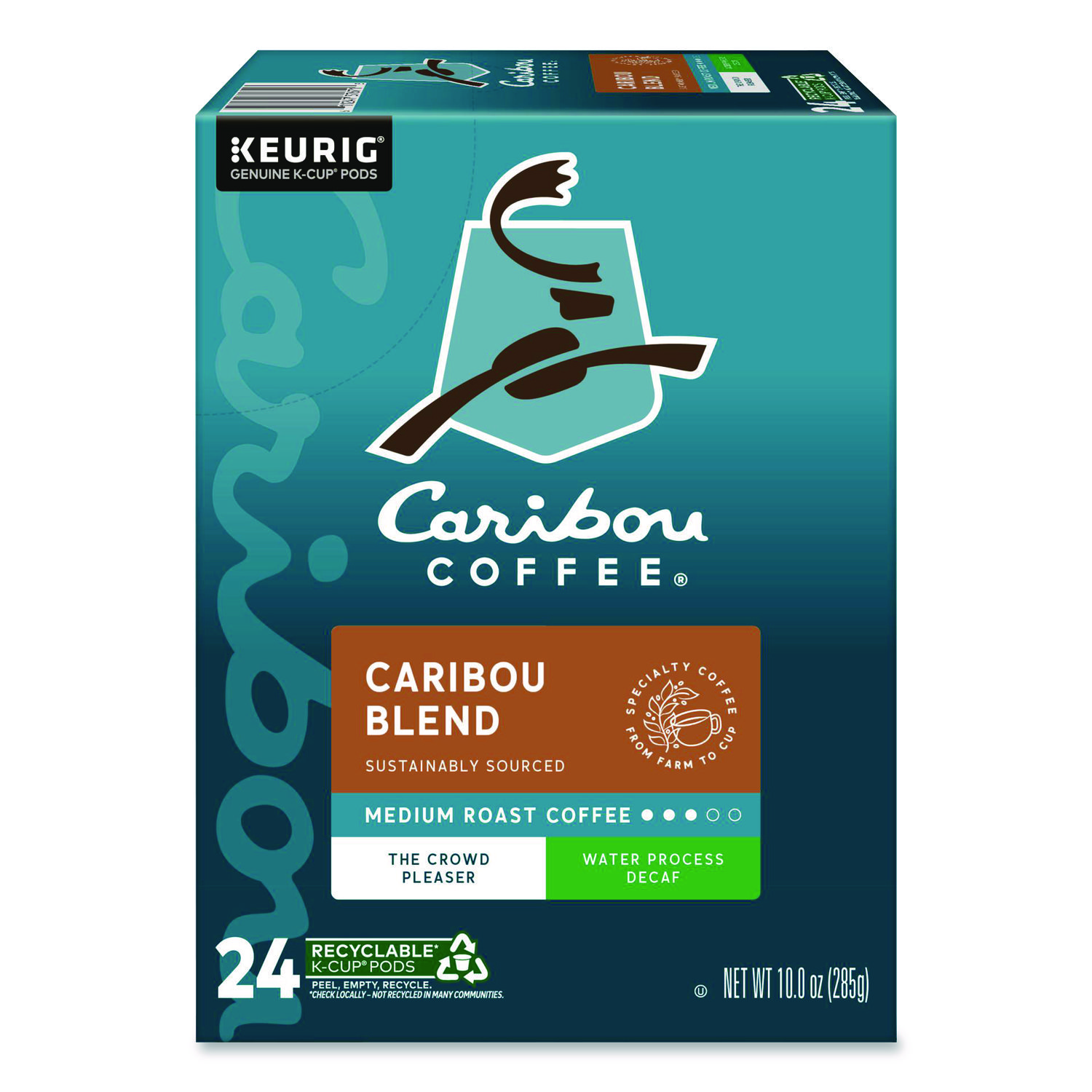 Caribou Blend Decaf Coffee K-Cups, 24/Box