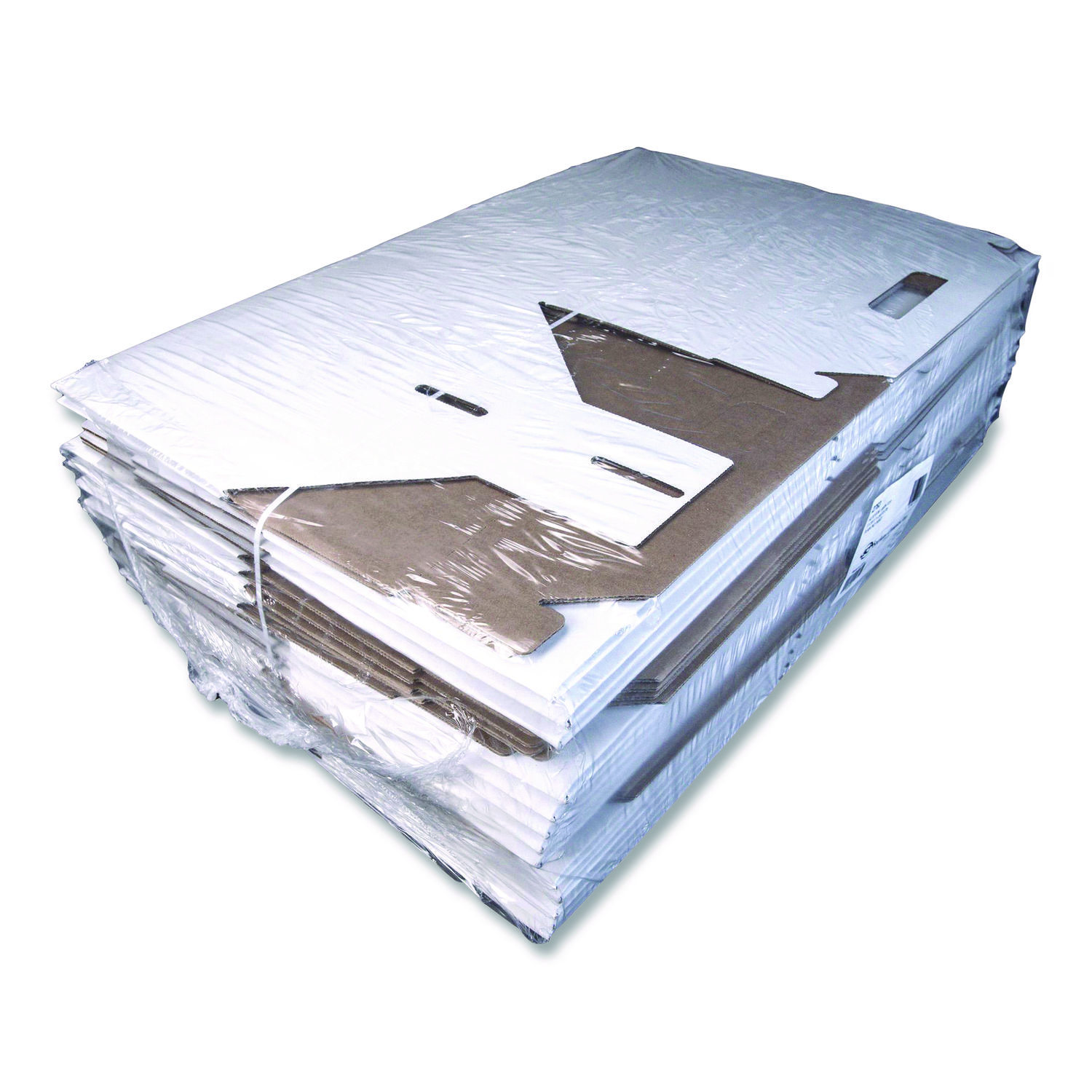 Carryout Barn Boxes, Large Corugated, 12 x 18 x 9, White/Kraft, 25/Carton