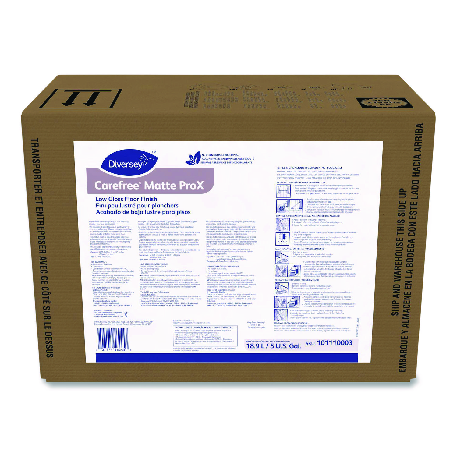 Carefree Matte ProX Floor Finish, 5 gal Bag-in-Box