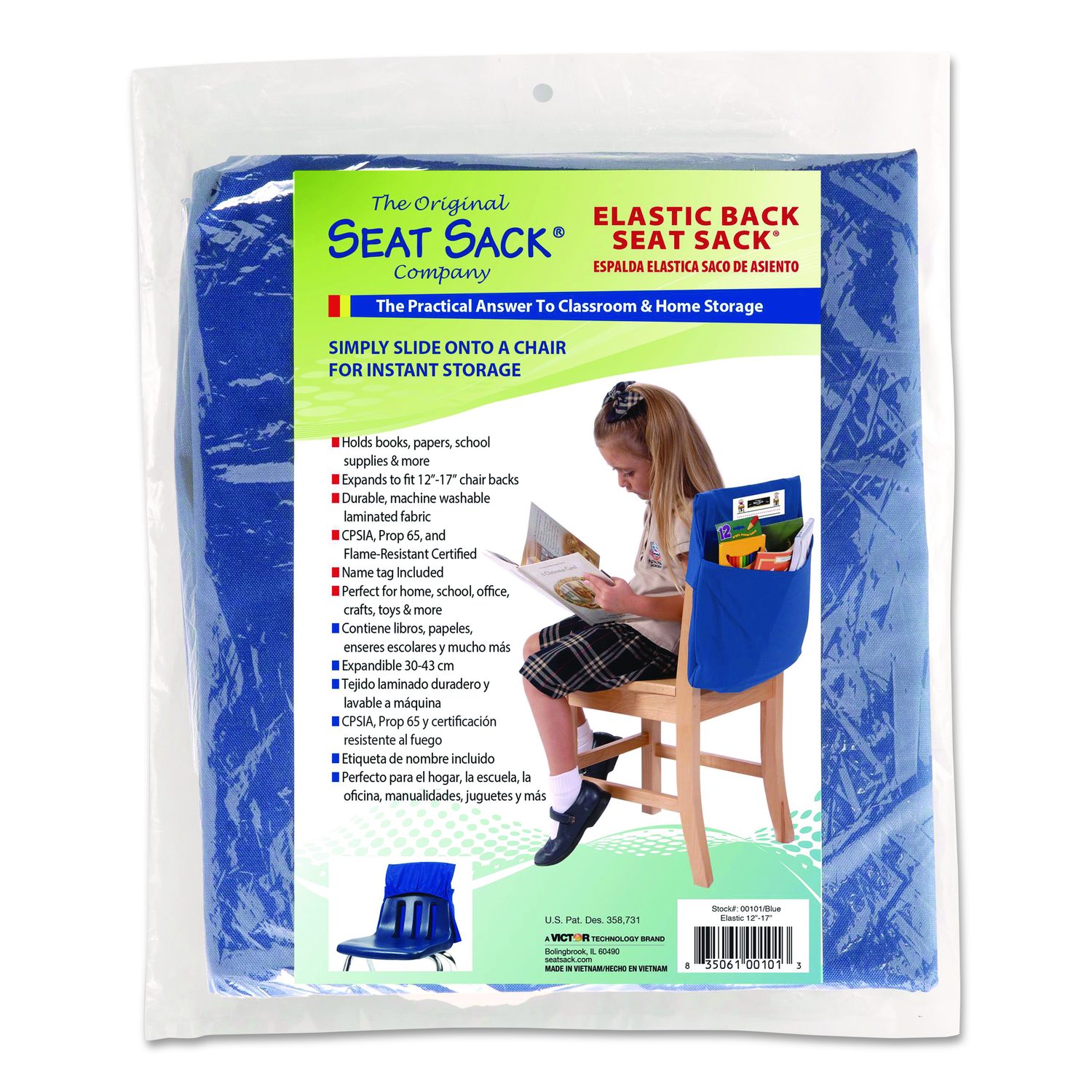 Red Seat Sack, Medium Size 15 Inch Chair Storage Pocket SSK00115RD
