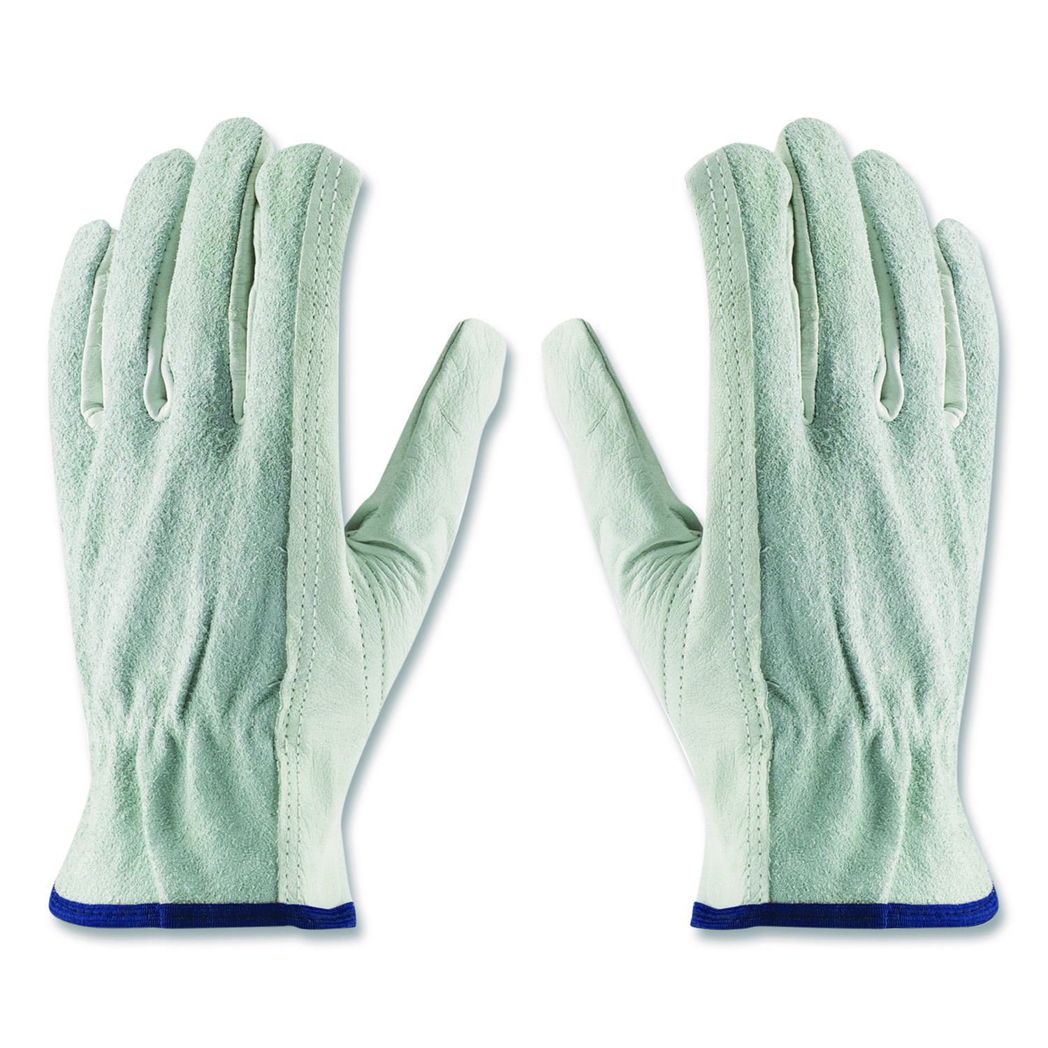 Top-Grain Leather Drivers Gloves with Shoulder-Split Cowhide Leather Back, Small, Gray