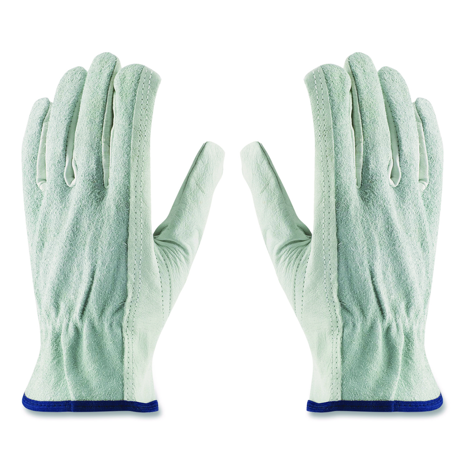 Top-Grain Leather Drivers Gloves with Shoulder-Split Cowhide Leather Back, Gunn Cut, Keystone Thumb, Small, Gray, Pair