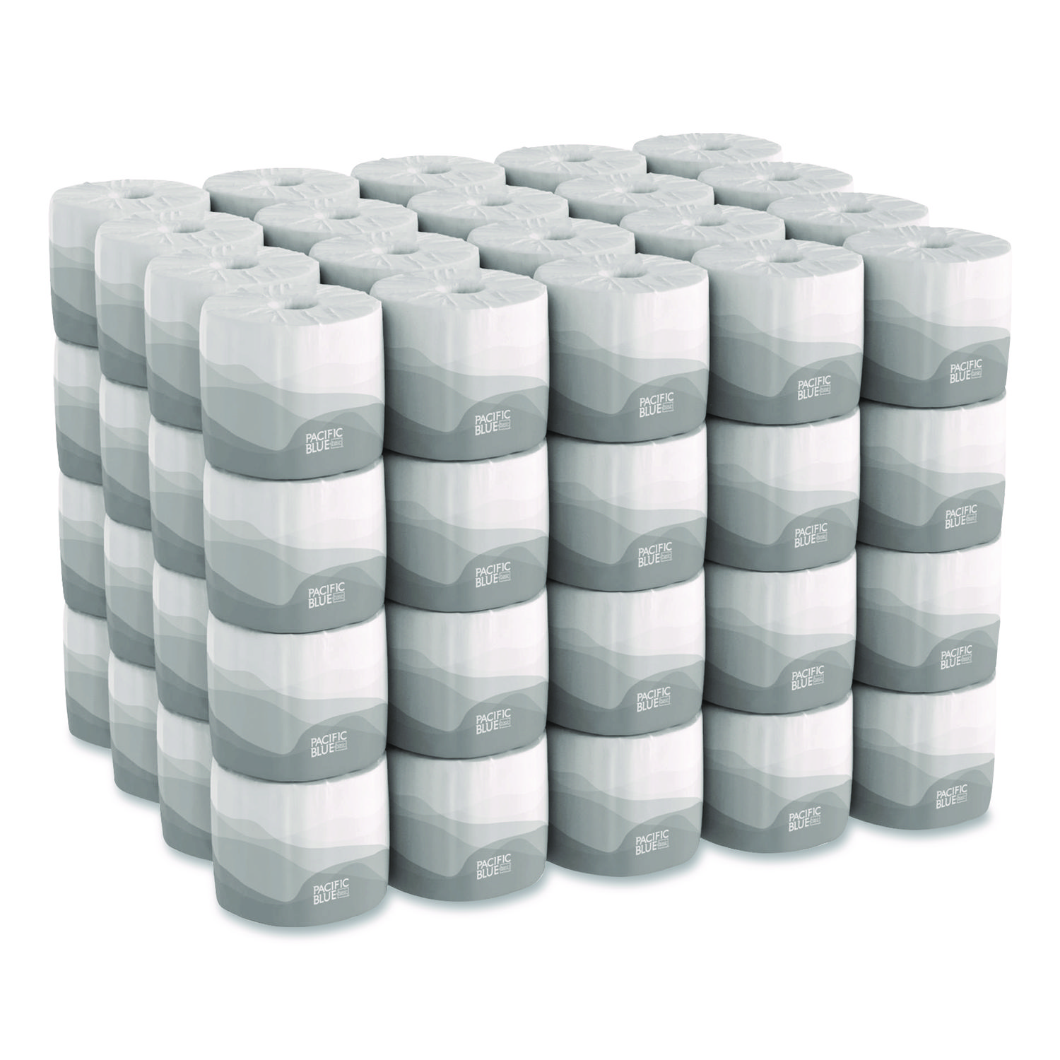 Pacific Blue Basic Embossed Bathroom Tissue, Septic Safe, 2-Ply, White, 550 Sheets/Roll, 80 Rolls/Carton