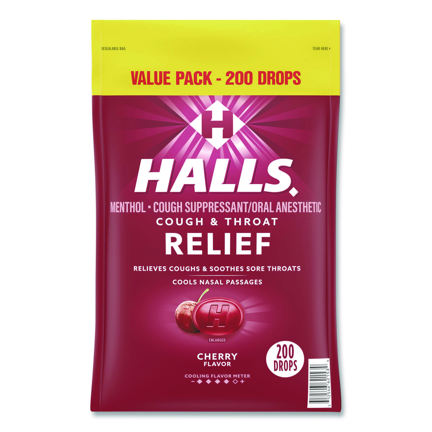 Relief Cough Drops - Value Size, Cherry, 200/Pack