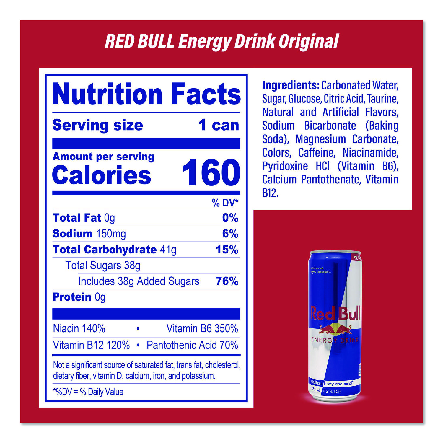 Red Bull Energy Drink and Pop Tart Combo Pack,(24) 12oz Cans,(24) Frosted  Strawberry/(24) Frosted Brown Sugar Cinnamon/Bundle - Cartridge Savers, image size:1500x1500