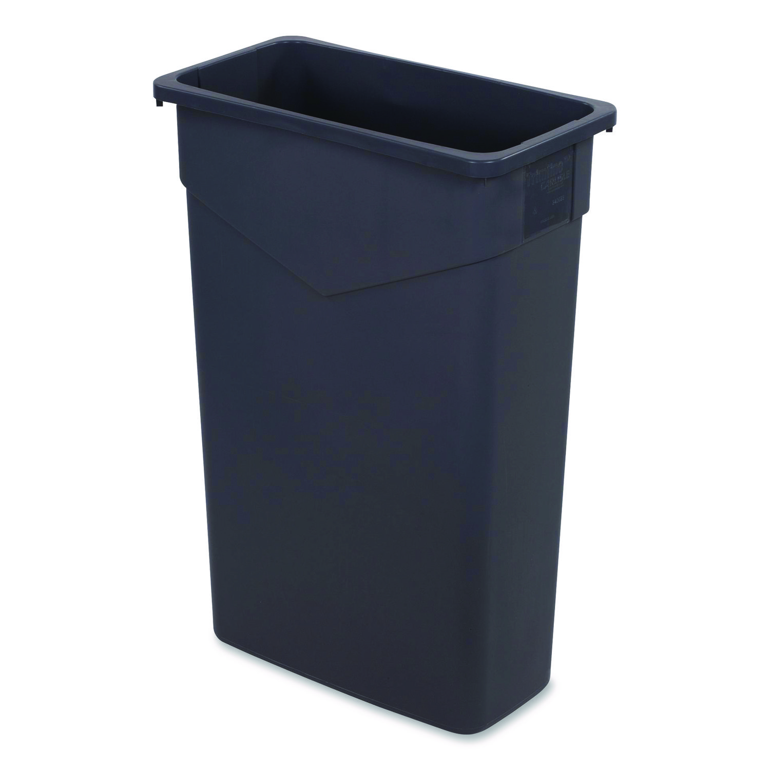 TrimLine Rectangle Waste Container, 23 gal, Plastic, Gray, 4/Carton