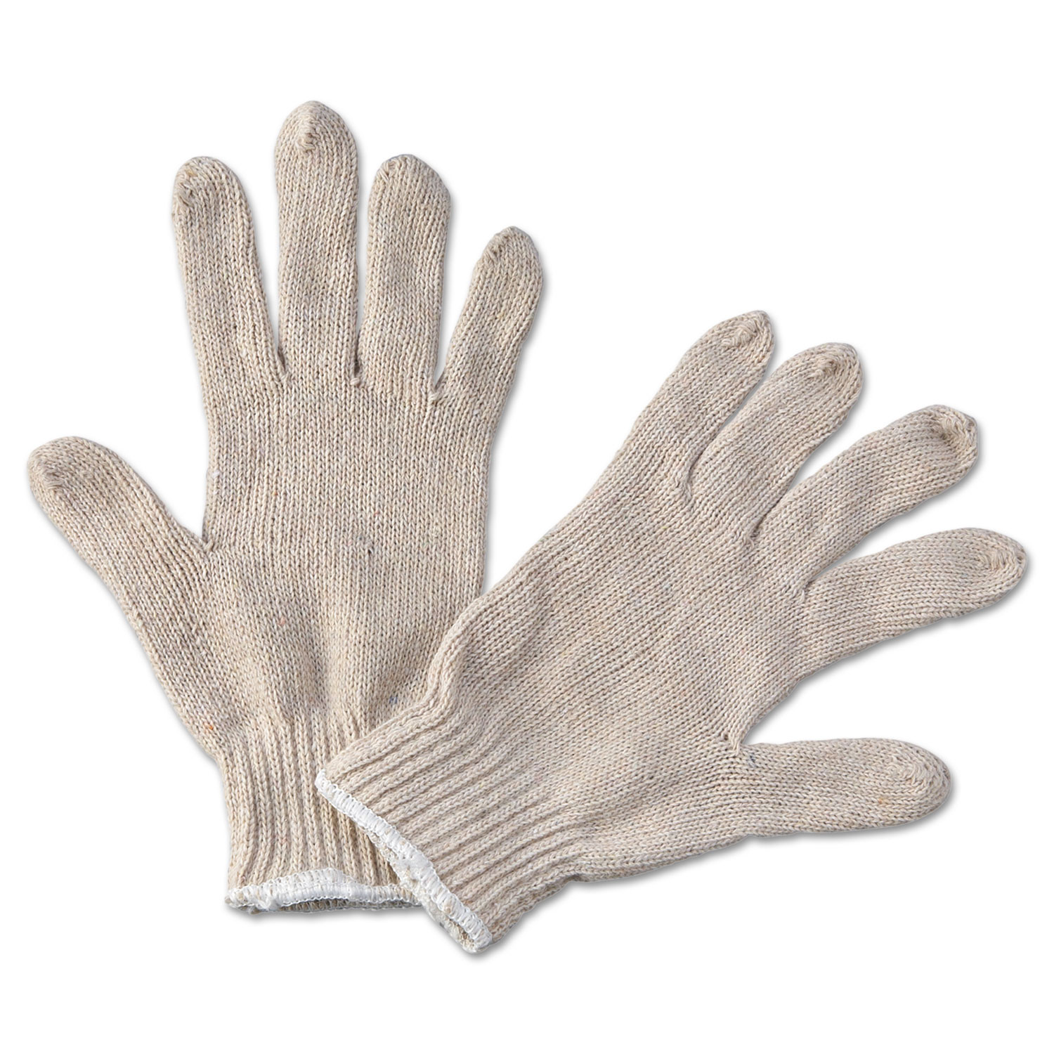 String Knit General Purpose Gloves, Large, Natural, 12 Pairs
