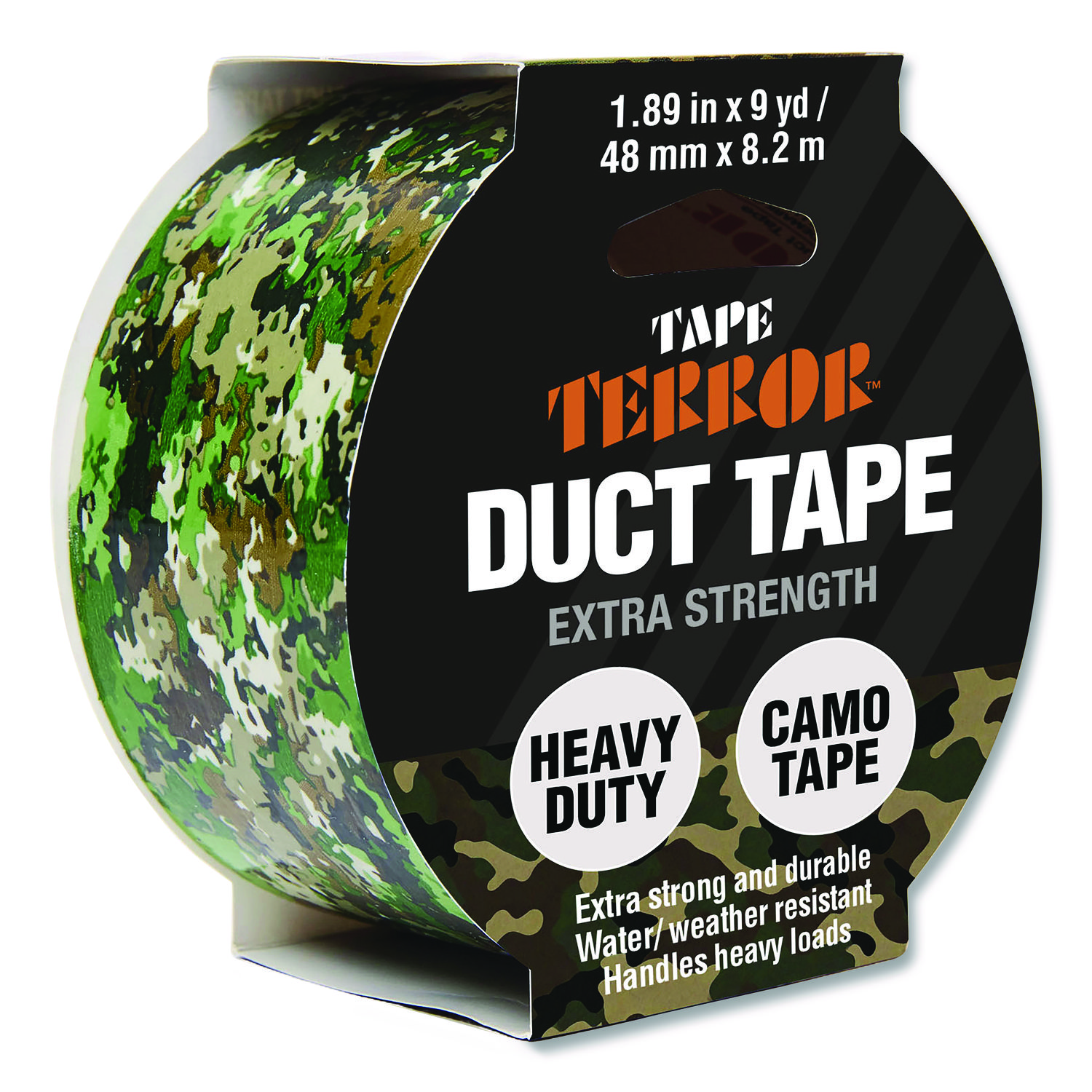 Camo Duct Tape, 3" Core, 1.89" x 9 yds, Green Camo