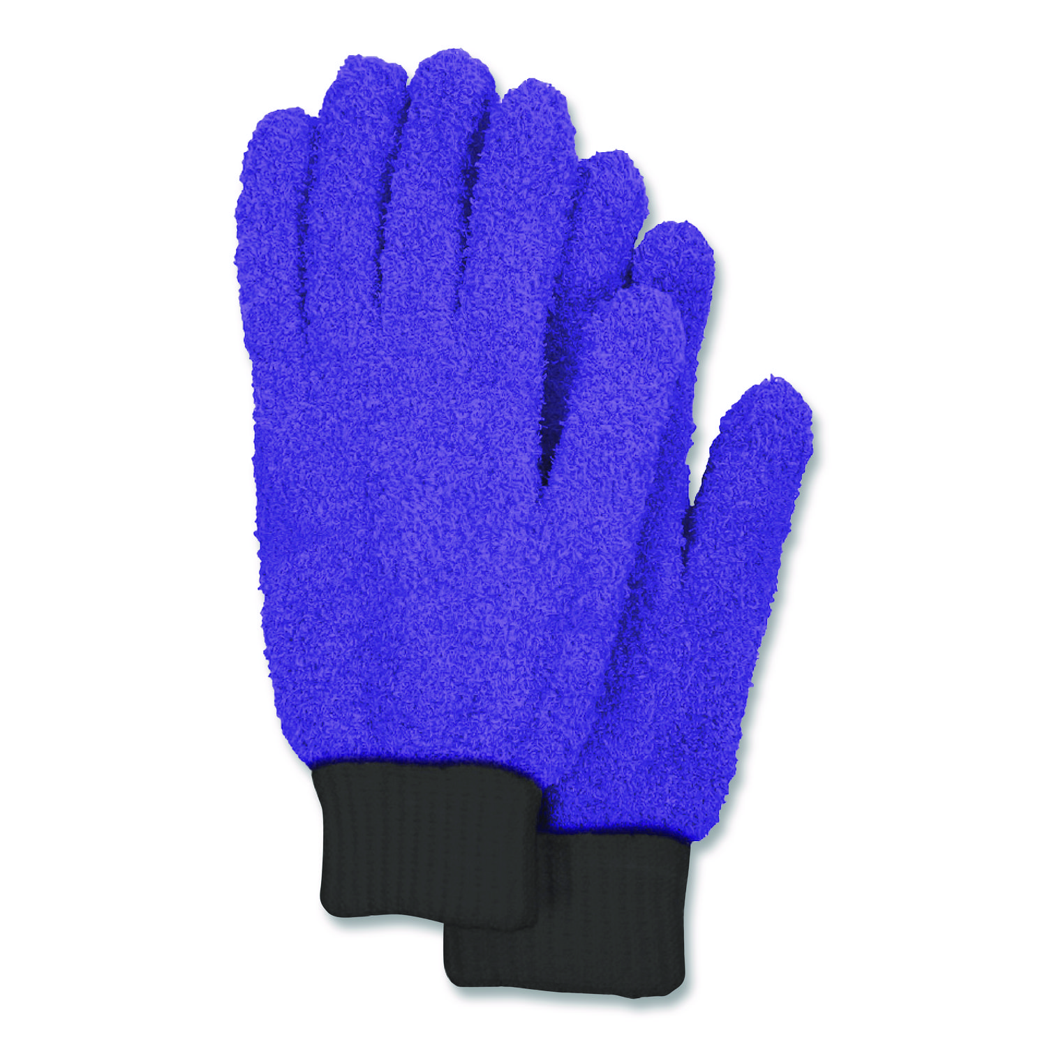 Microfiber Dusting Gloves, Purple with Black Cuffs, 2 Gloves
