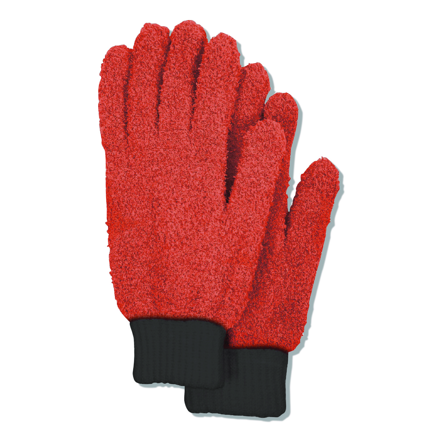 Microfiber Dusting Gloves, Coral with Black Cuffs, 2 Gloves