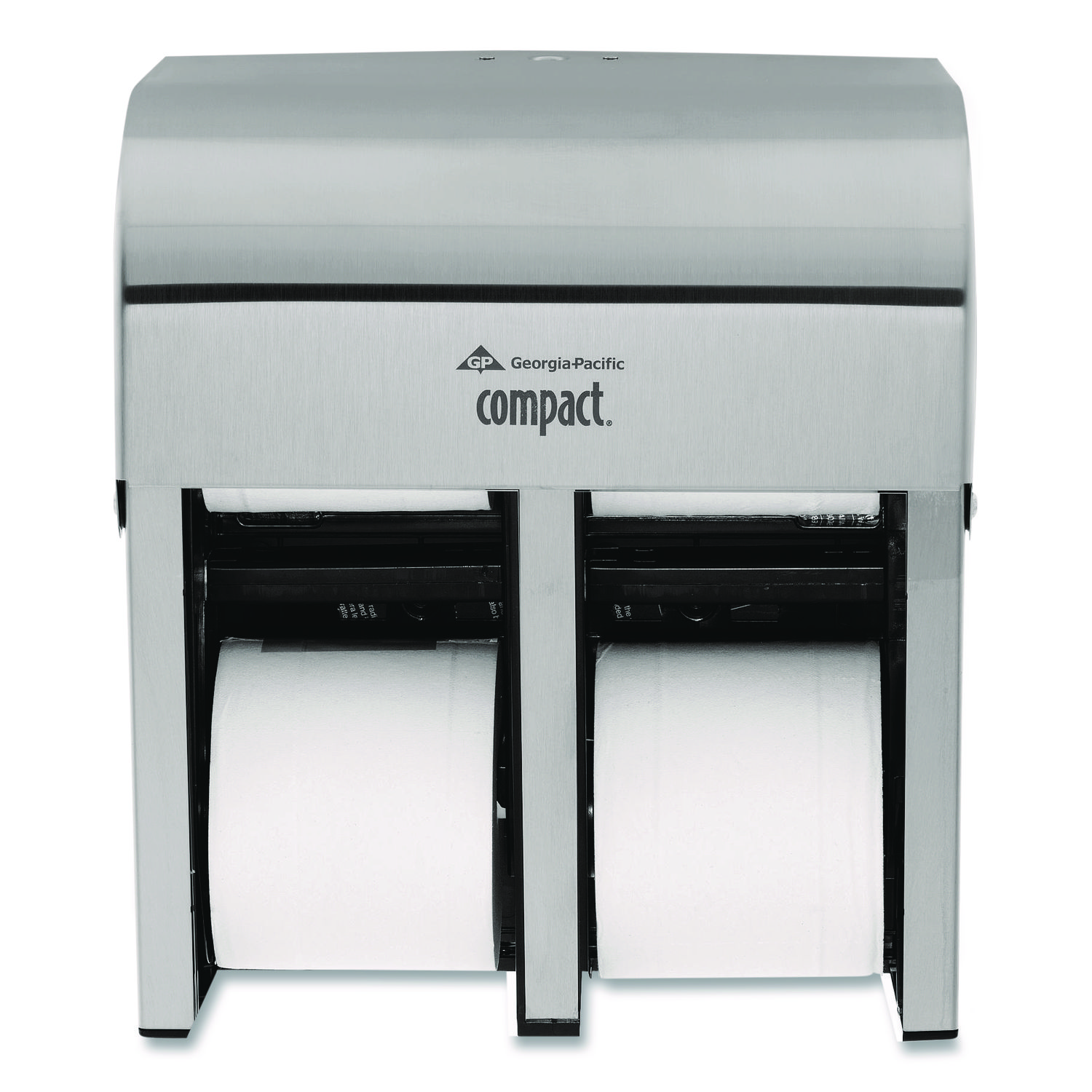 Compact Quad Vertical Four-Roll Coreless Dispenser, 11.75 x 6.9 x 13.25, Stainless Steel