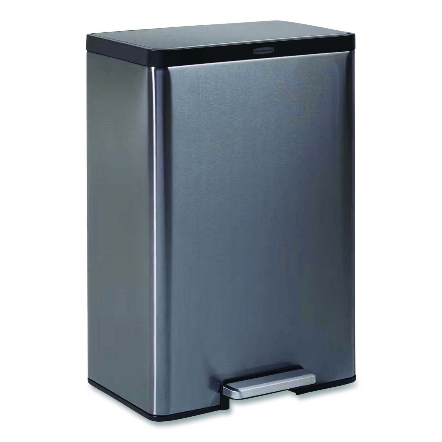 Elite Step-On Trash Can, 12 gal, Metal, Charcoal Stainless Steel/Black