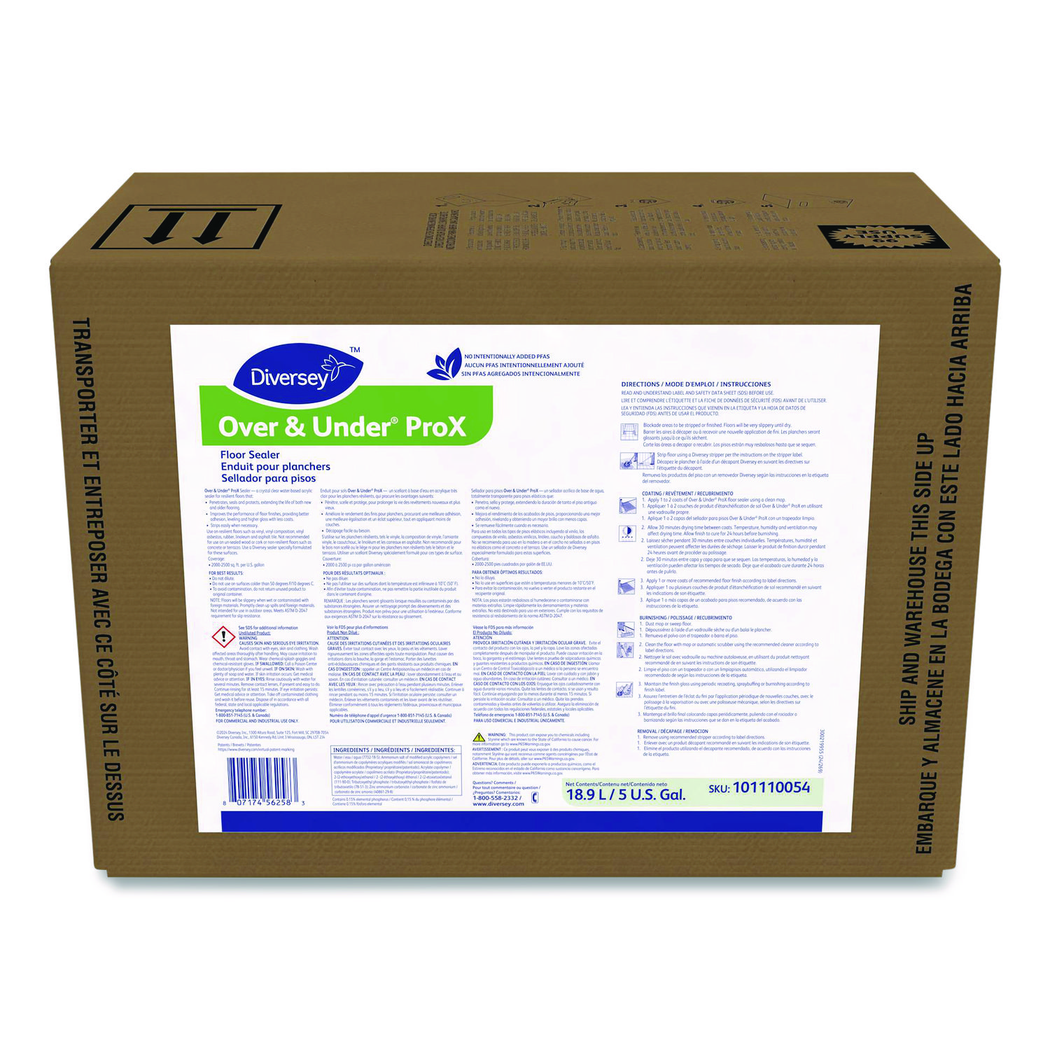 Over and Under ProX Floor Sealer, 5 gal Bag-in-Box