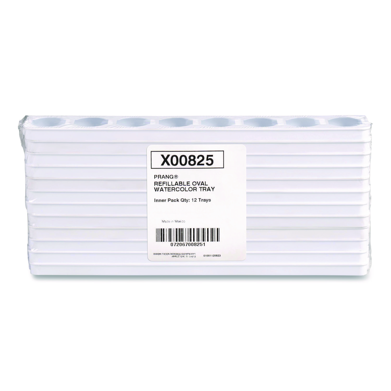 Refillable Oval Watercolor Tray, White, 12/Pack