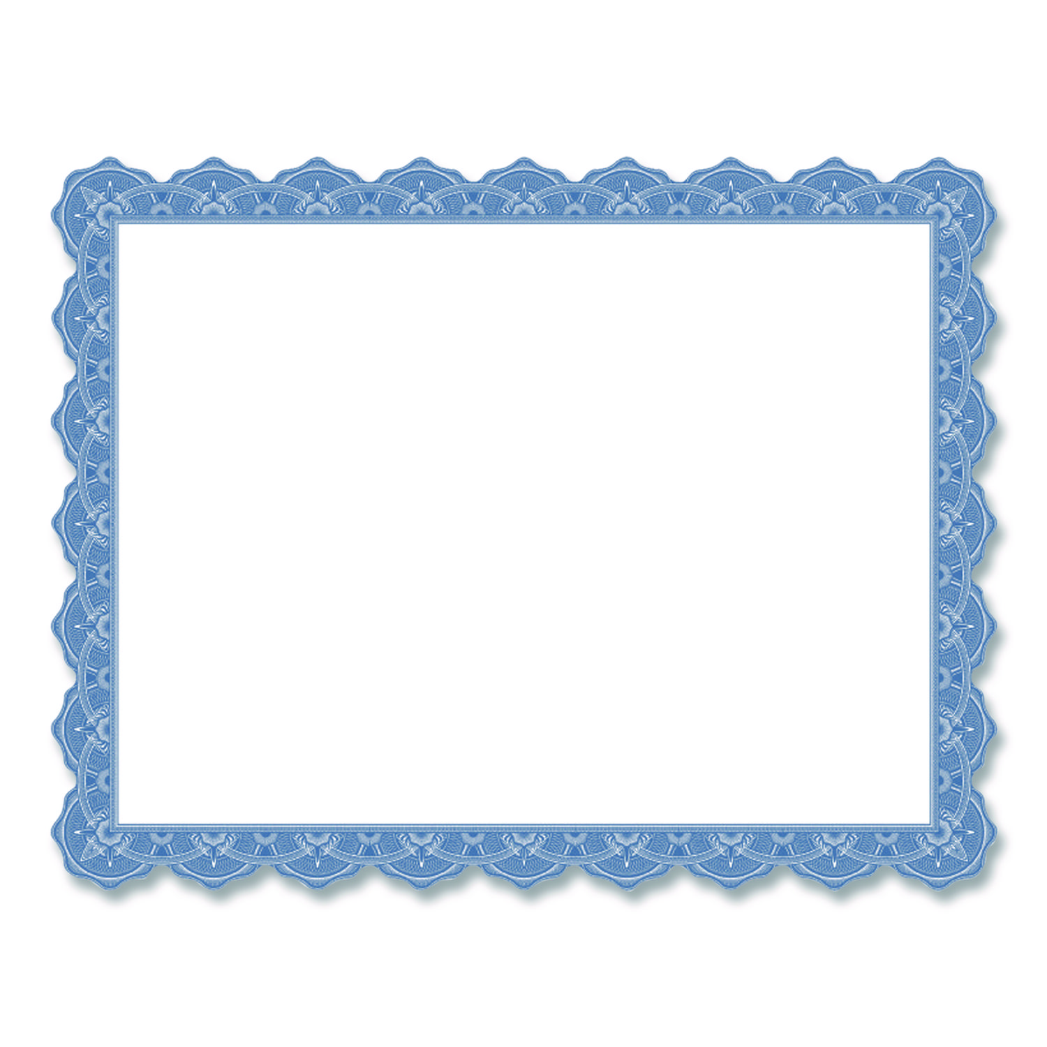 Award Certificates, 8.5 x 11, White with Braided Blue Border, 25/Pack