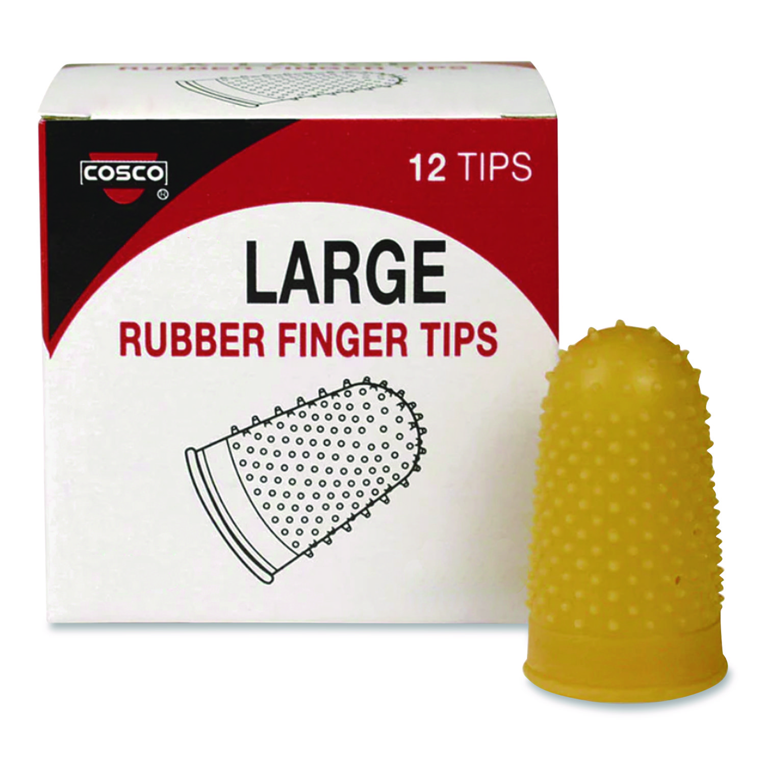 Fingertip Pads, Size 12, Large, Amber, 12/Pack