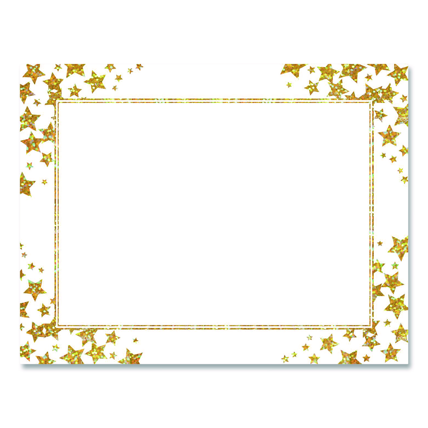 Award Certificates, 8.5 x 11, White with Gold/White Star Border, 25/Pack