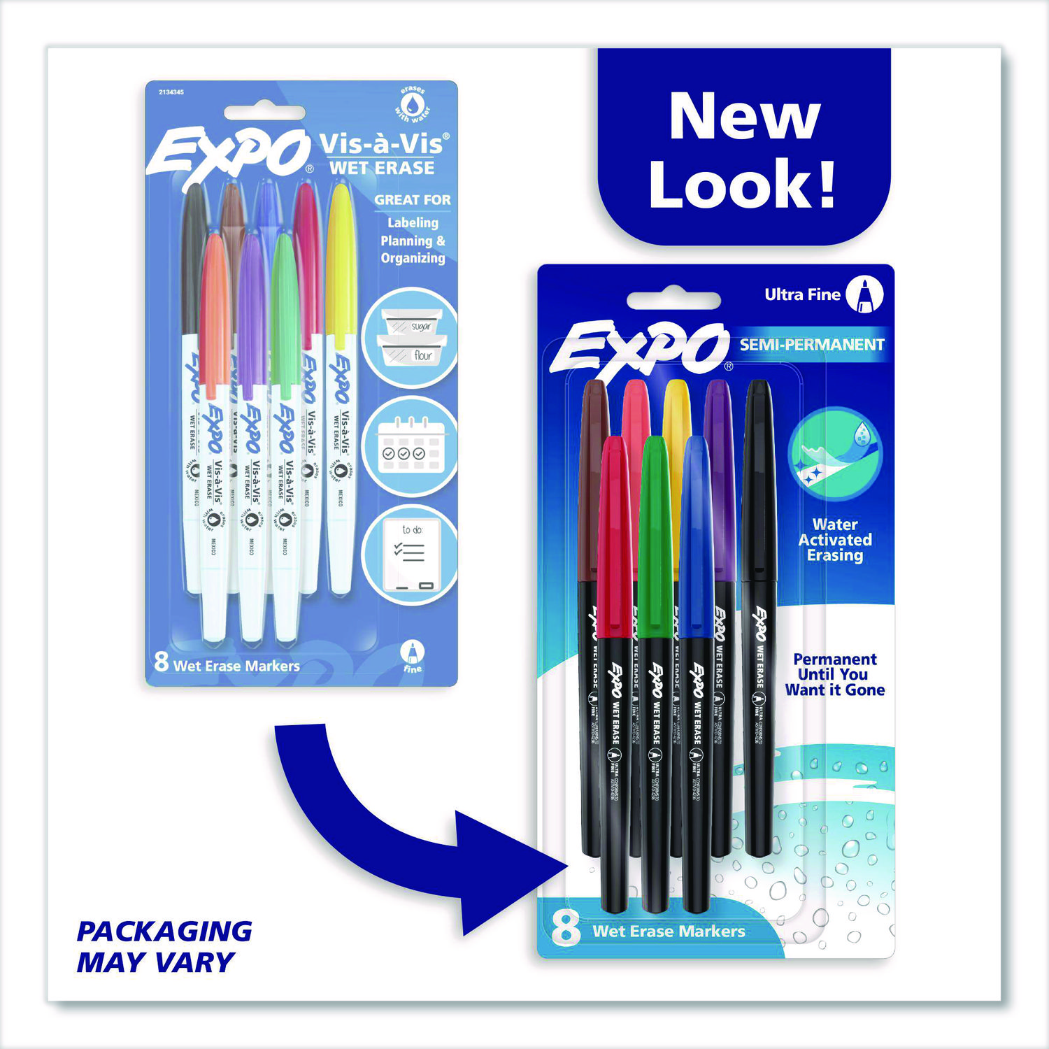 Expo Whiteboard Markers Ultra Fine Assorted 8 Pack - View #2