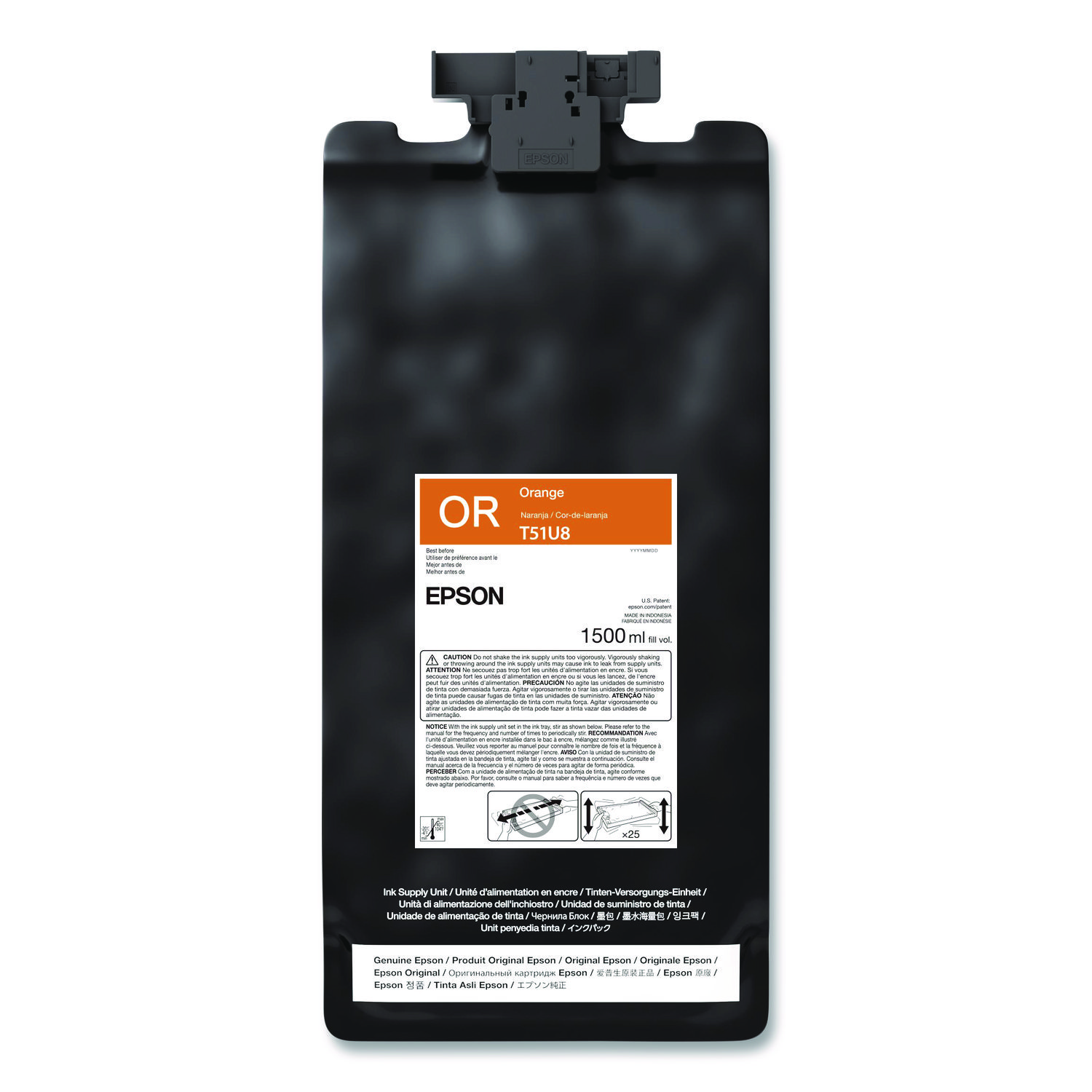 T51U820 (T51U) UltraChrome GS3 Eco-Solvent Ink, 1.5 L, Orange