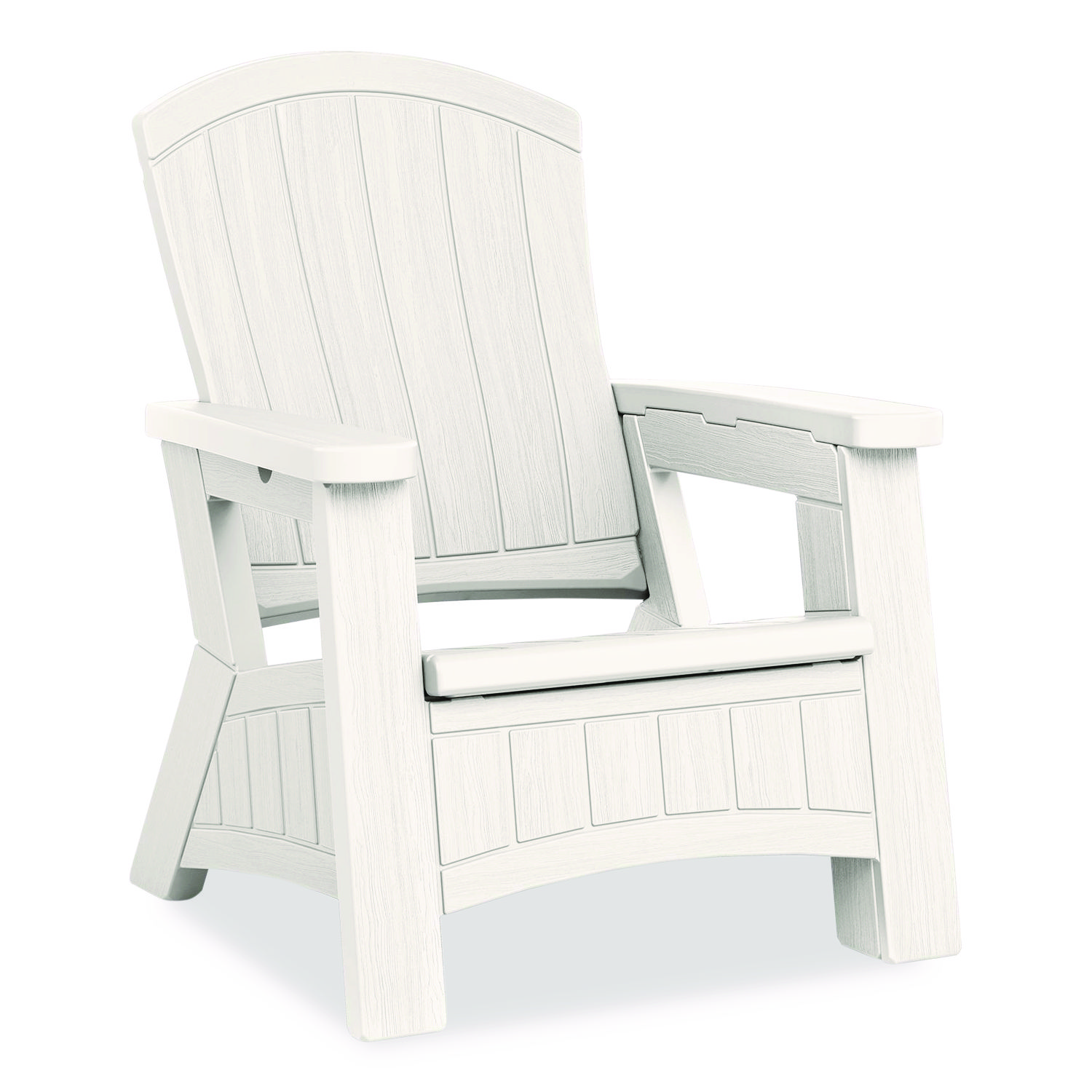 Adirondack Chair with Storage, Supports Up to 375 lb, 14.5" Seat Height, 30" x 32.5" x 38.5", Ice Cube