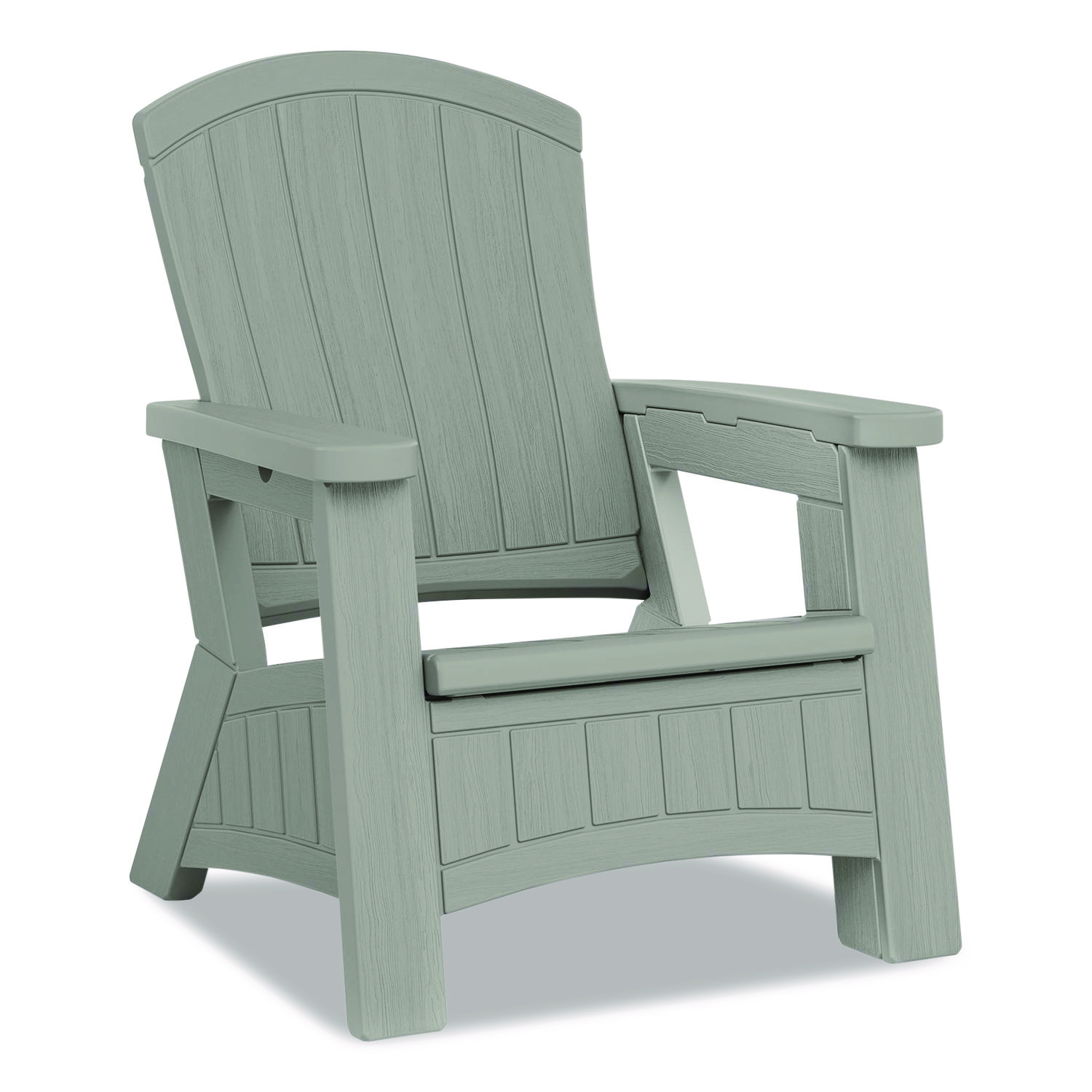 Adirondack Chair with Storage, Supports Up to 375 lb, 14.5" Seat Height, 30" x 32.5" x 38.5", Dove Gray