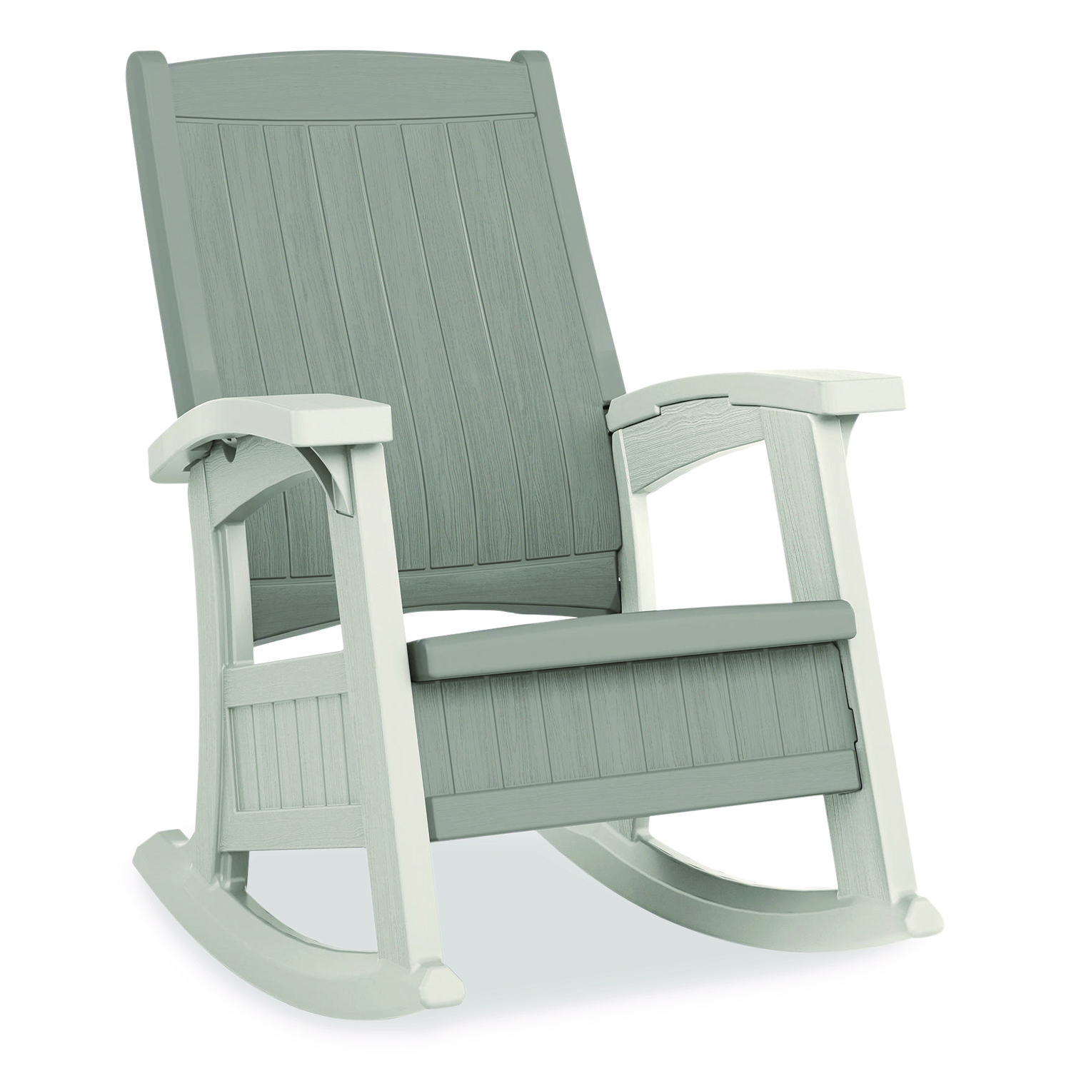 Rocking Chair with Storage, Supports Up to 375 lb, 17.25" Seat Height, 29.75" x 35" x 40.5", Dove Gray/Ice Cube