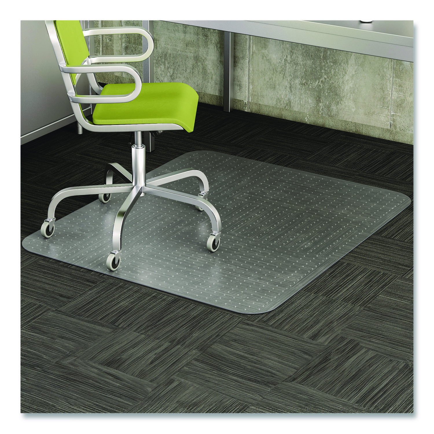 DuraMat Moderate Use Chair Mat for Low Pile Carpeted Floors, Rectangular, Beveled Edges, 45" x 53", Clear, Ships Flat