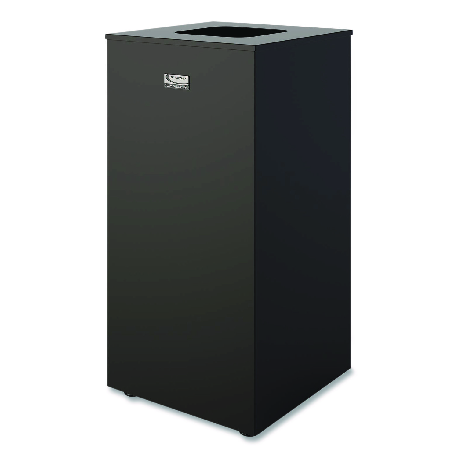 Square Metal Decorative Can, Steel, 24 gal, Black