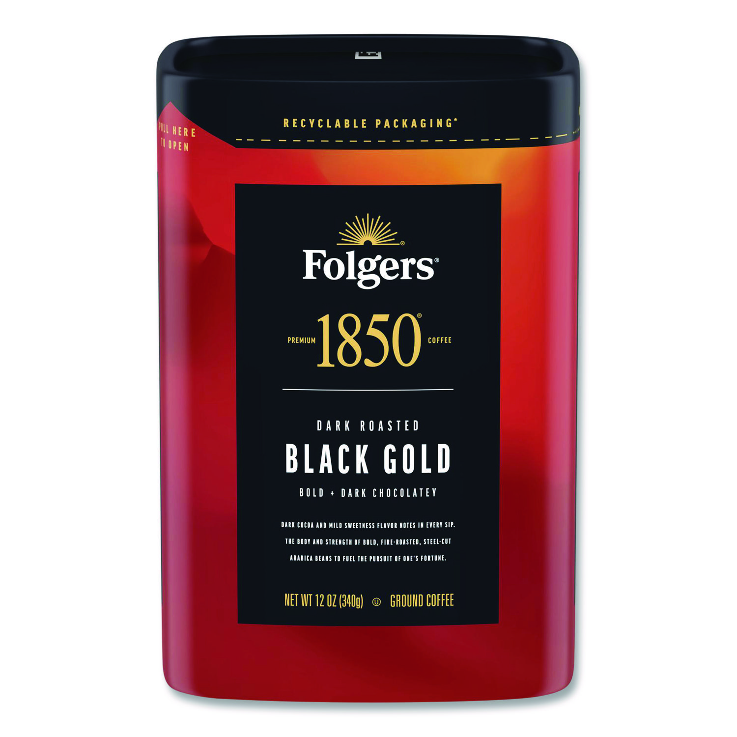 Black Gold Roast Ground Coffee, 12 oz Canister