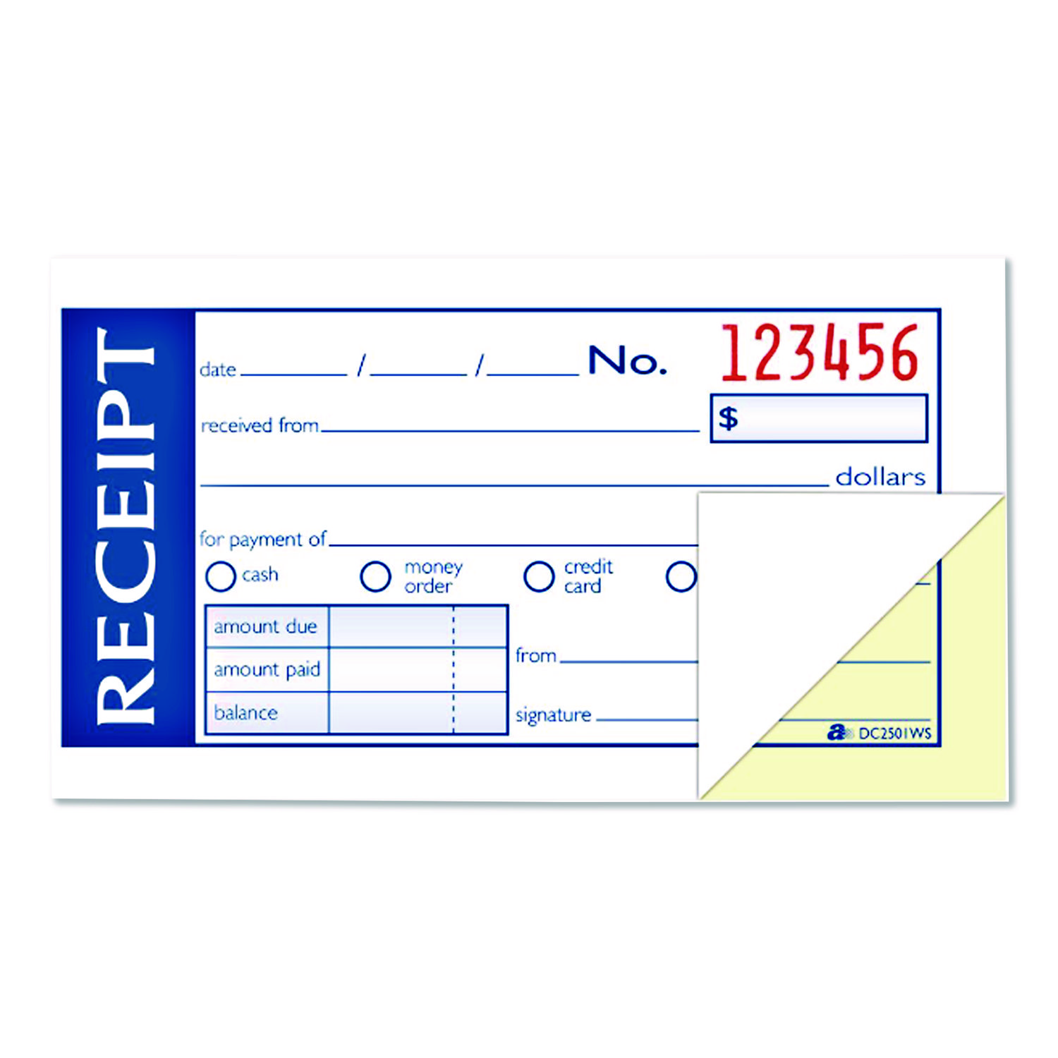 Write 'n Stick Receipt Book, Two-Part Carbonless, 4.88 x 2.75, 50 Forms ...