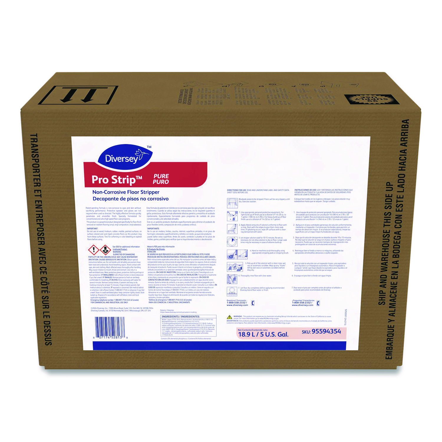 Pro Strip PURE Non-Corrosive Floor Stripper, 5 gal Bag-In Box