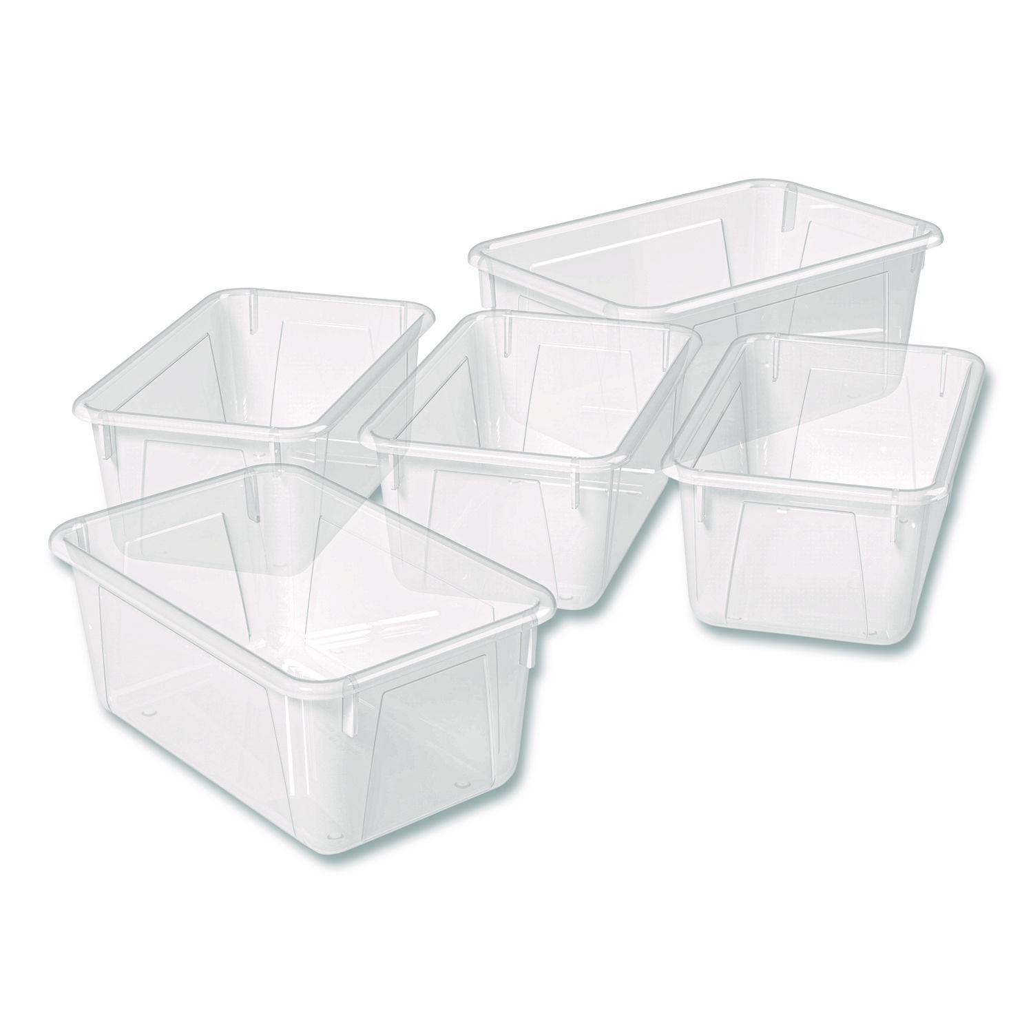 Cubby Bin, 1.8 gal, 7.8" x 12.09" x 5.18", Translucent, 5/Pack
