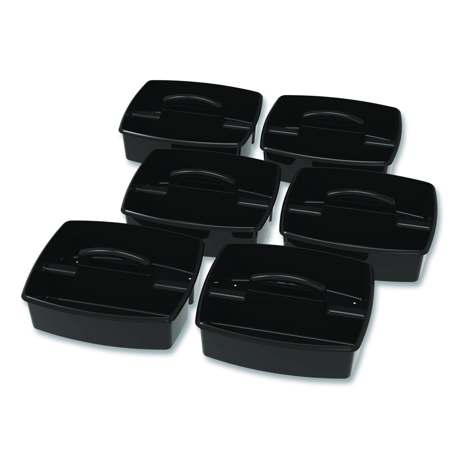 Large Caddy, 13 x 11 x 6.38, Black, 6/Pack