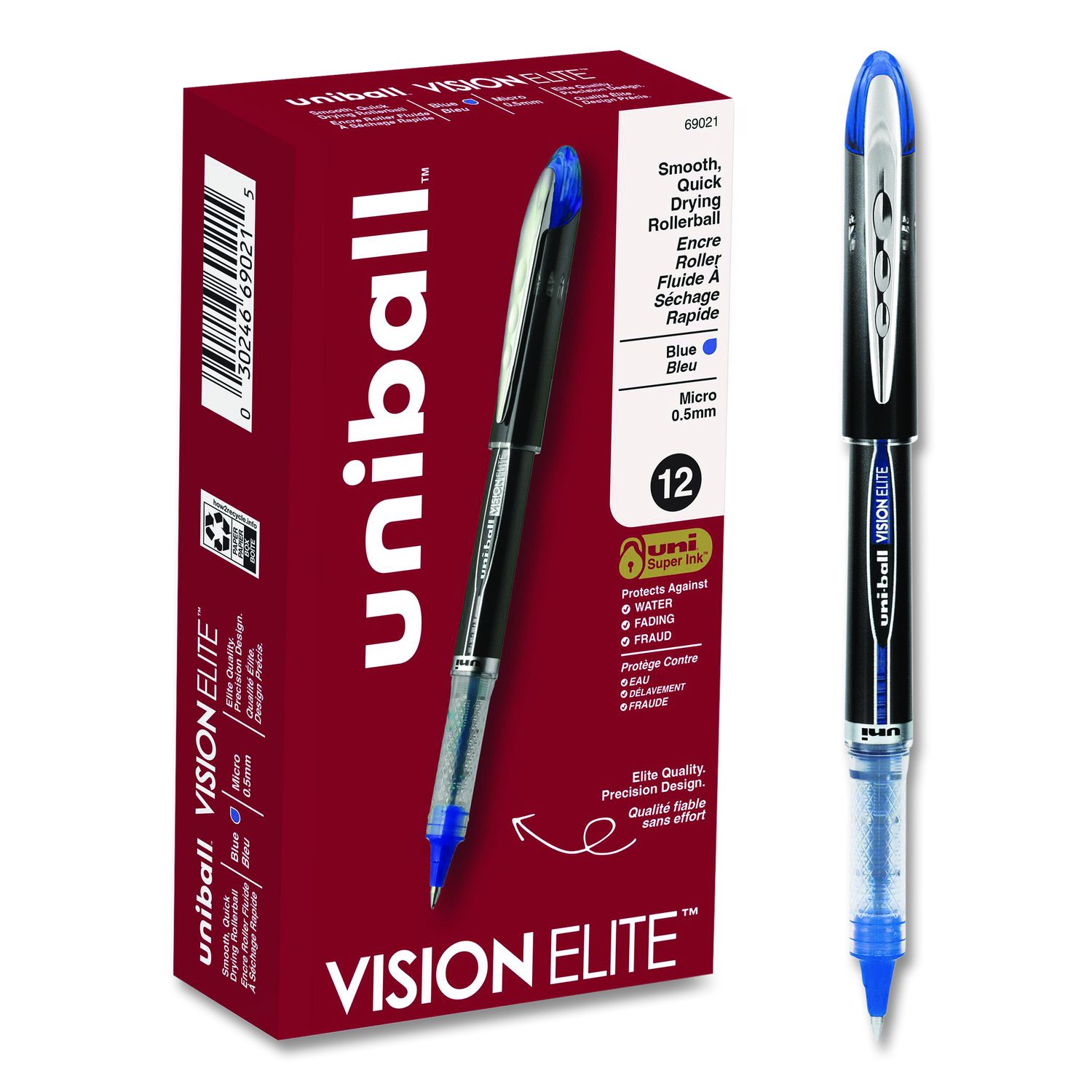 Uni-Ball One Gelstifte, 0,5 Mm Feinlinie, 5 Stück – Wasserfest & Schnell Trocknend