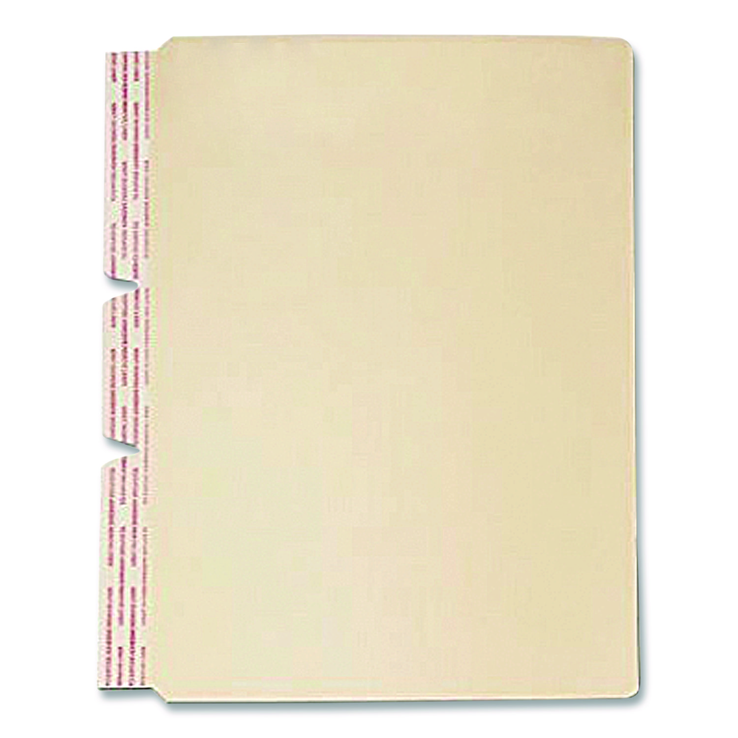 Standard Side-Flap Classification Folder Dividers, 1 Fastener, Letter Size, Manila, 100/Box