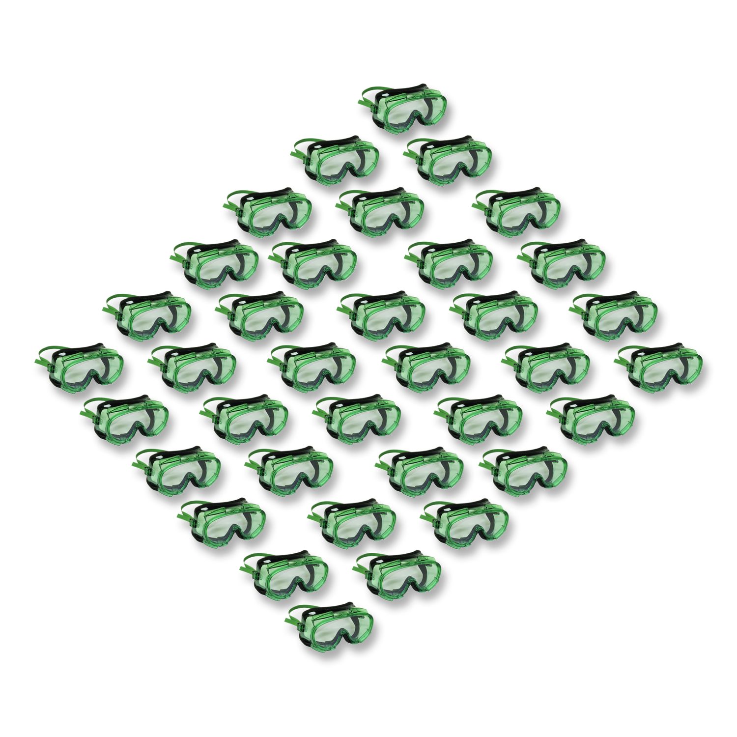 V8 Monogoggle 211 Goggle, OTG, Clear Anti-Fog Lens, Green Frame, 36/Carton
