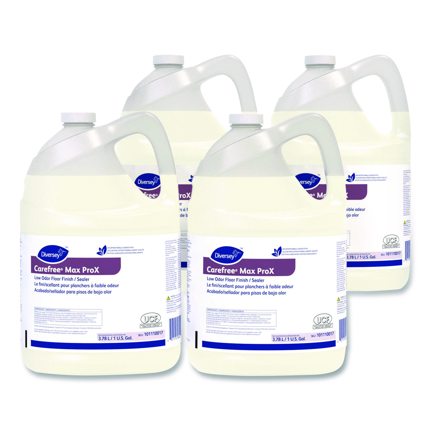 Carefree Max ProX Low Odor Floor Finish Sealer, 1 gal Bottle, 4/Carton