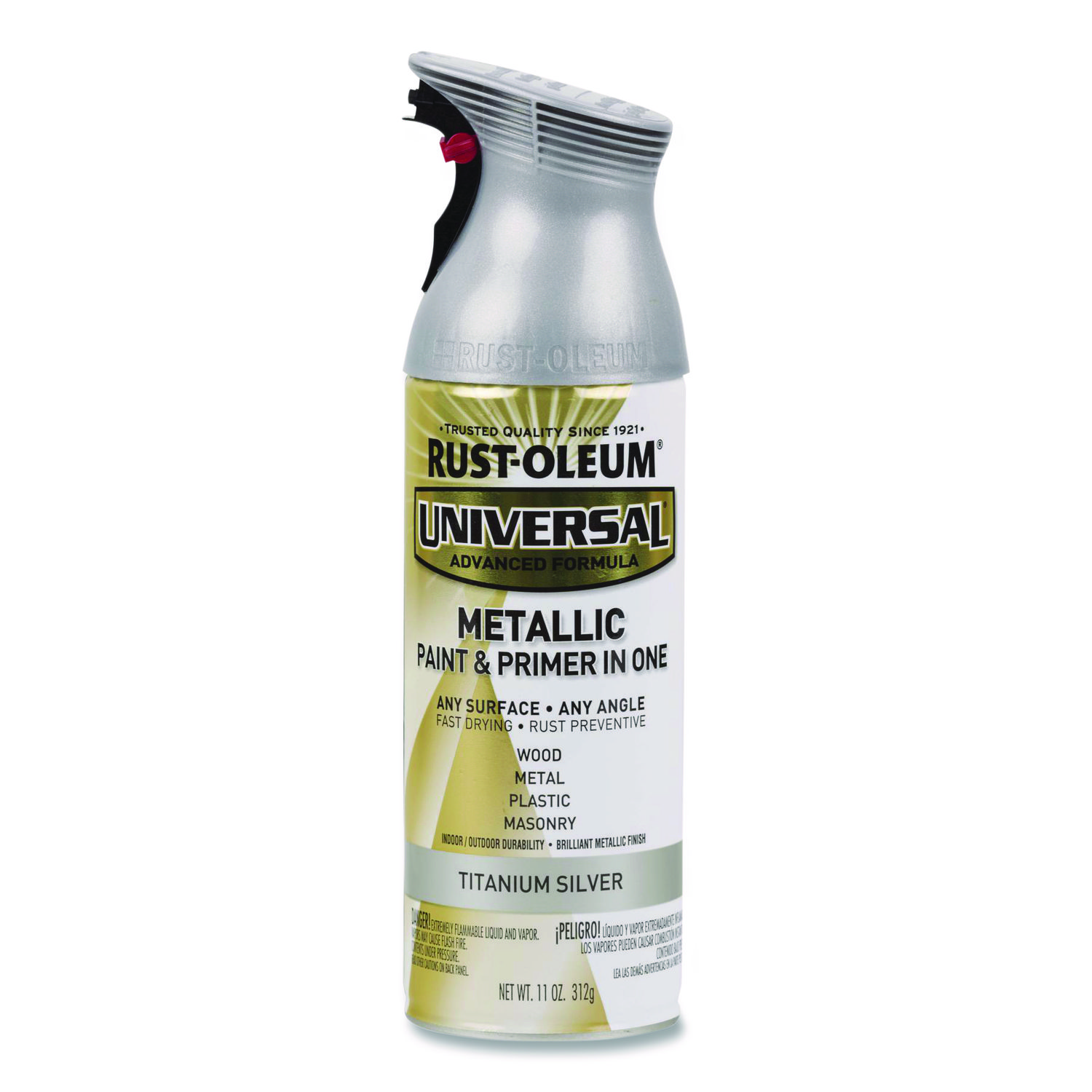 Universal Premium Spray Paint, Metallic Silver, 12 oz Aerosol Can