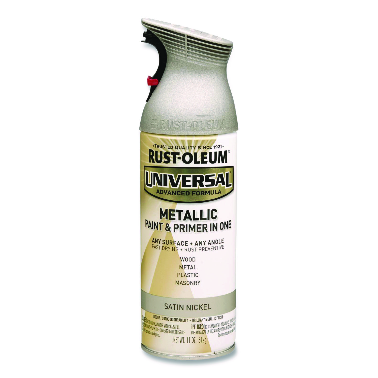 Universal Premium Spray Paint, Satin Nickel, 12 oz Aerosol Can