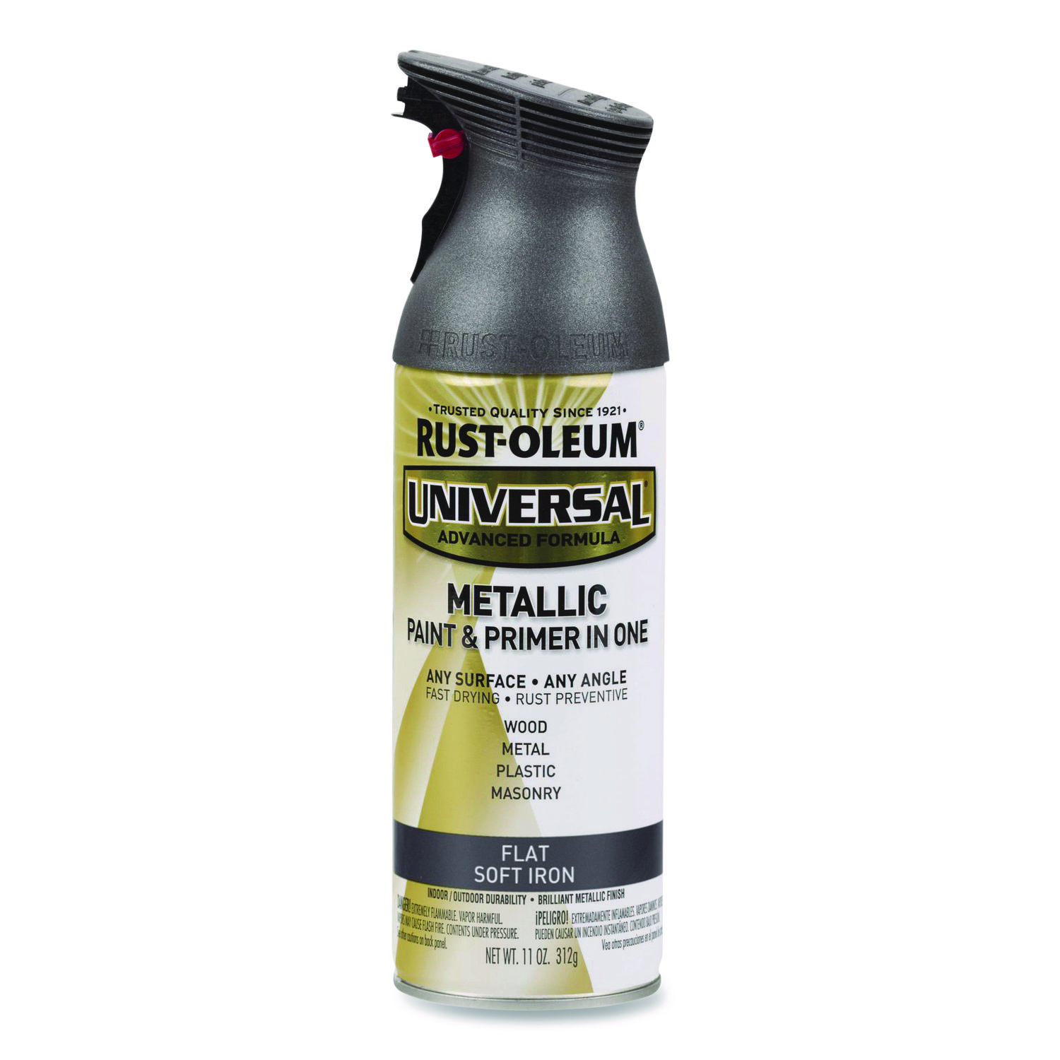 Universal Premium Spray Paint, Flat Iron, 12 oz Aerosol Can