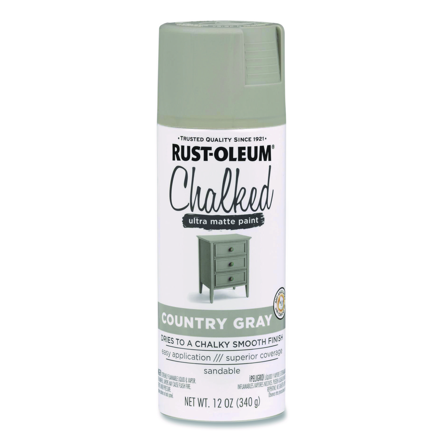 Ultra Matte Chalked Paint, Matte Country Gray, 12 oz Aerosol Can