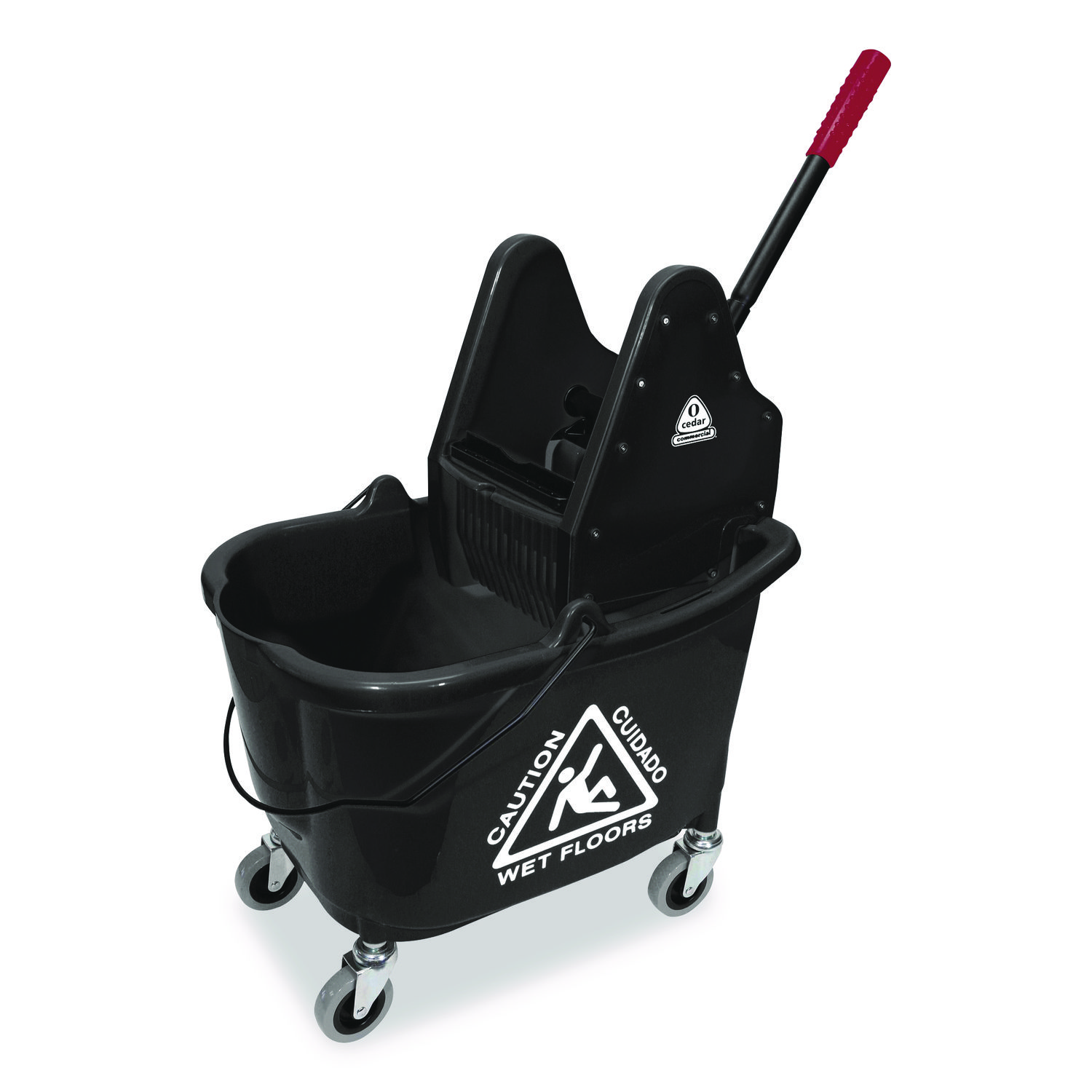 Premier Downpress Mop Bucket and Wringer, 32 to 35 qt, Black