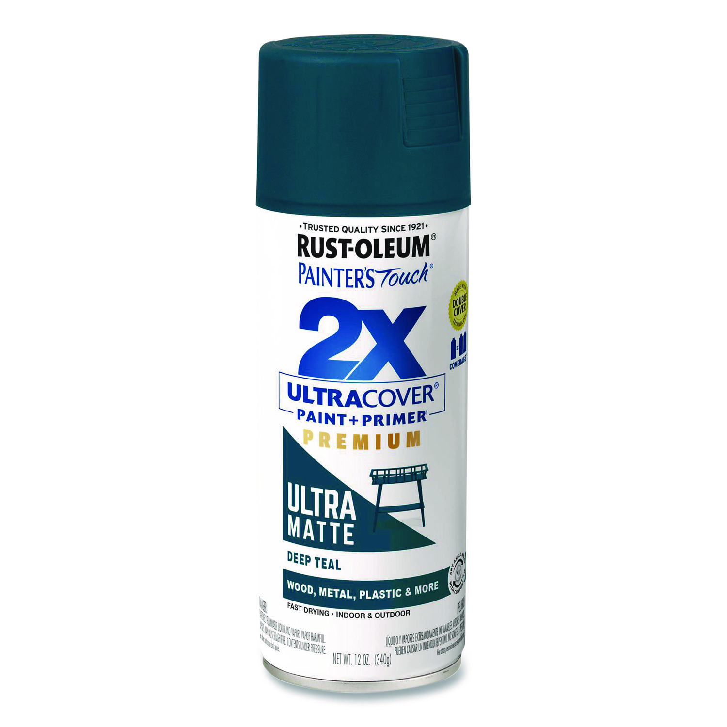 Painter's Touch 2X Ultra Cover Spray Paint, Ultra Matte Teal, 12 oz Aerosol Can