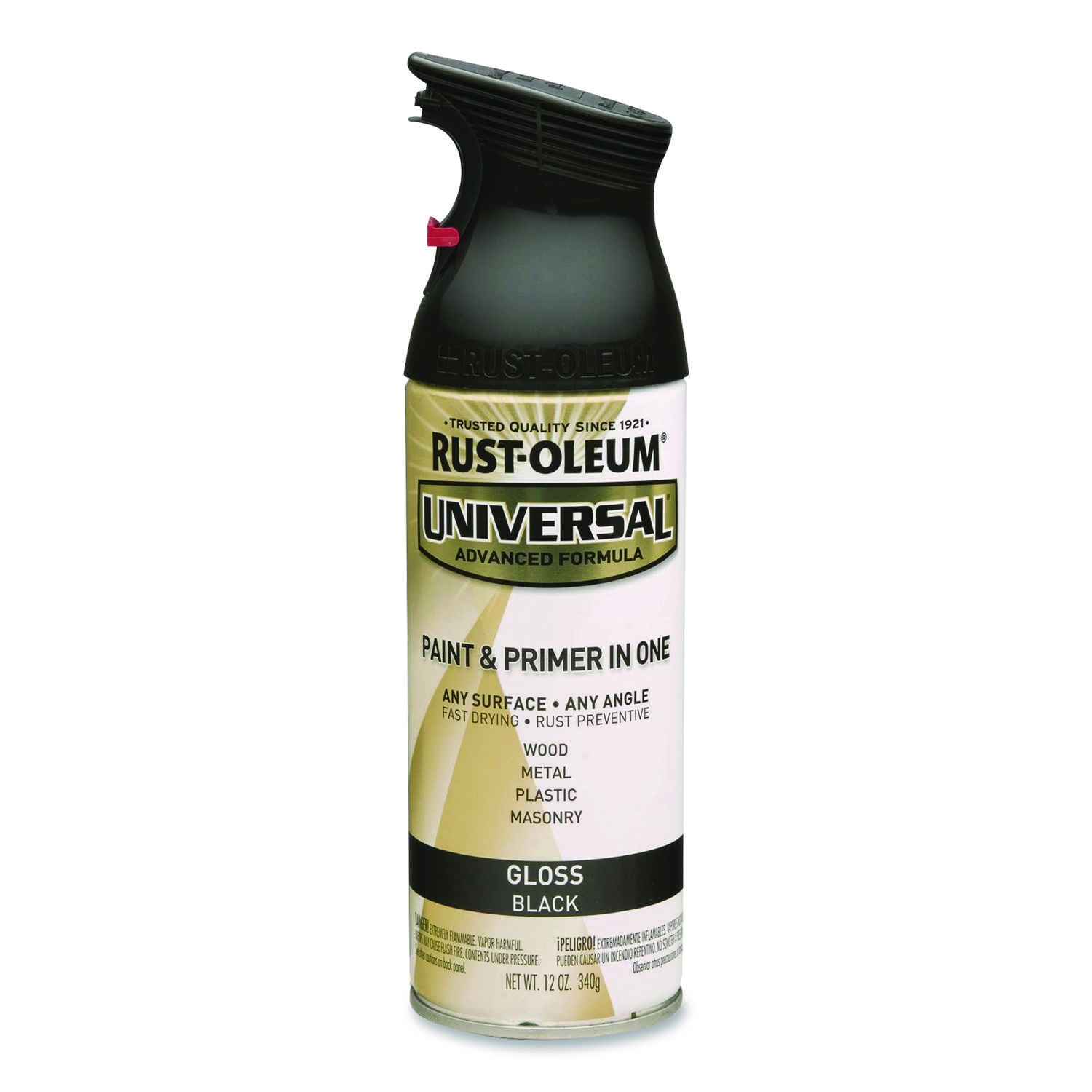 Universal Premium Spray Paint, Gloss Black, 12 oz Aerosol Can