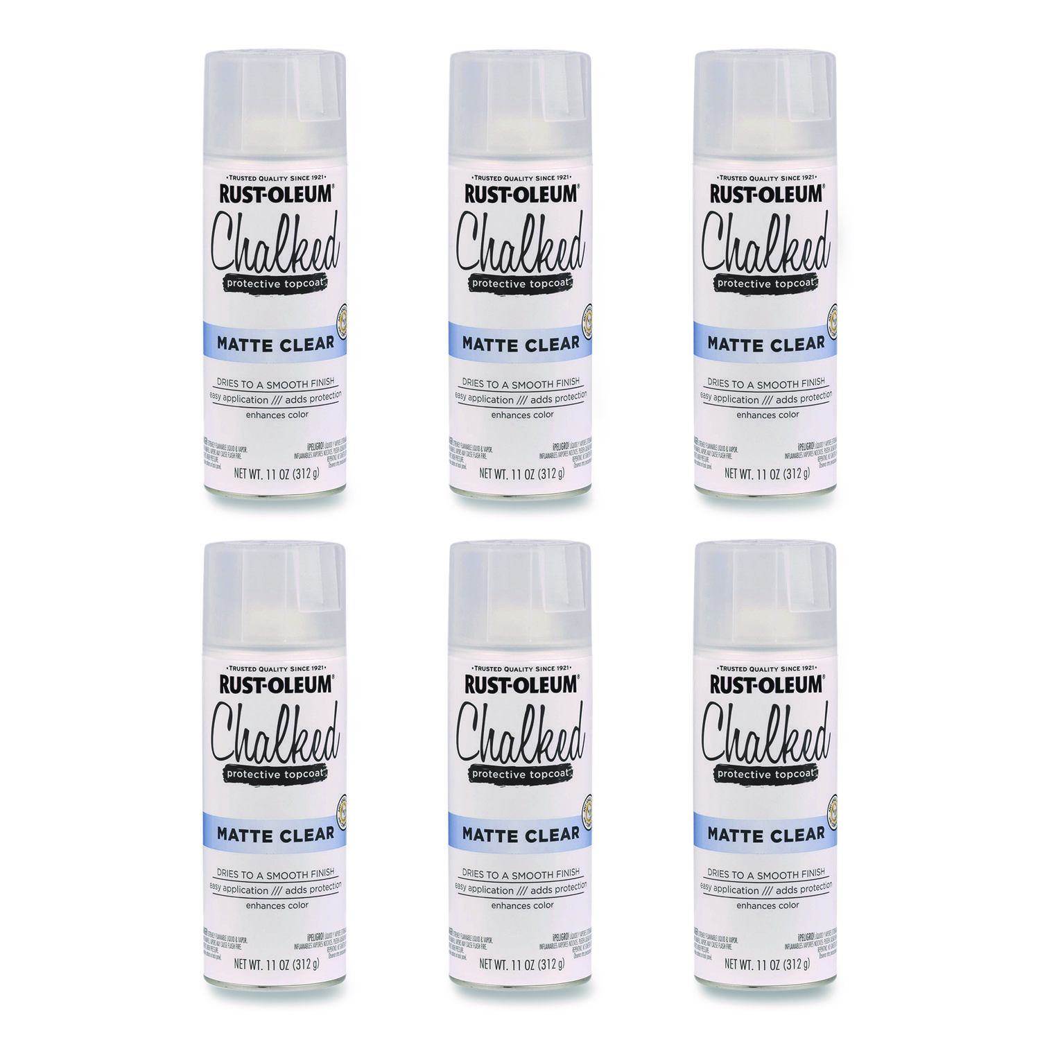 Ultra Matte Chalked Paint, Matte Clear, 12 oz Aerosol Can, 6/Carton