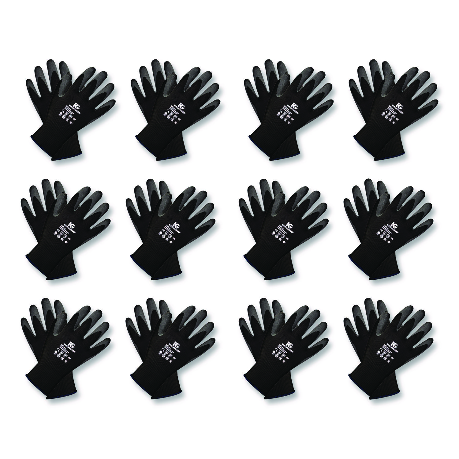 G40 Latex Coated Gloves, EN388: 2142, Medium (Size 8), Gray/Black, 12 Pairs