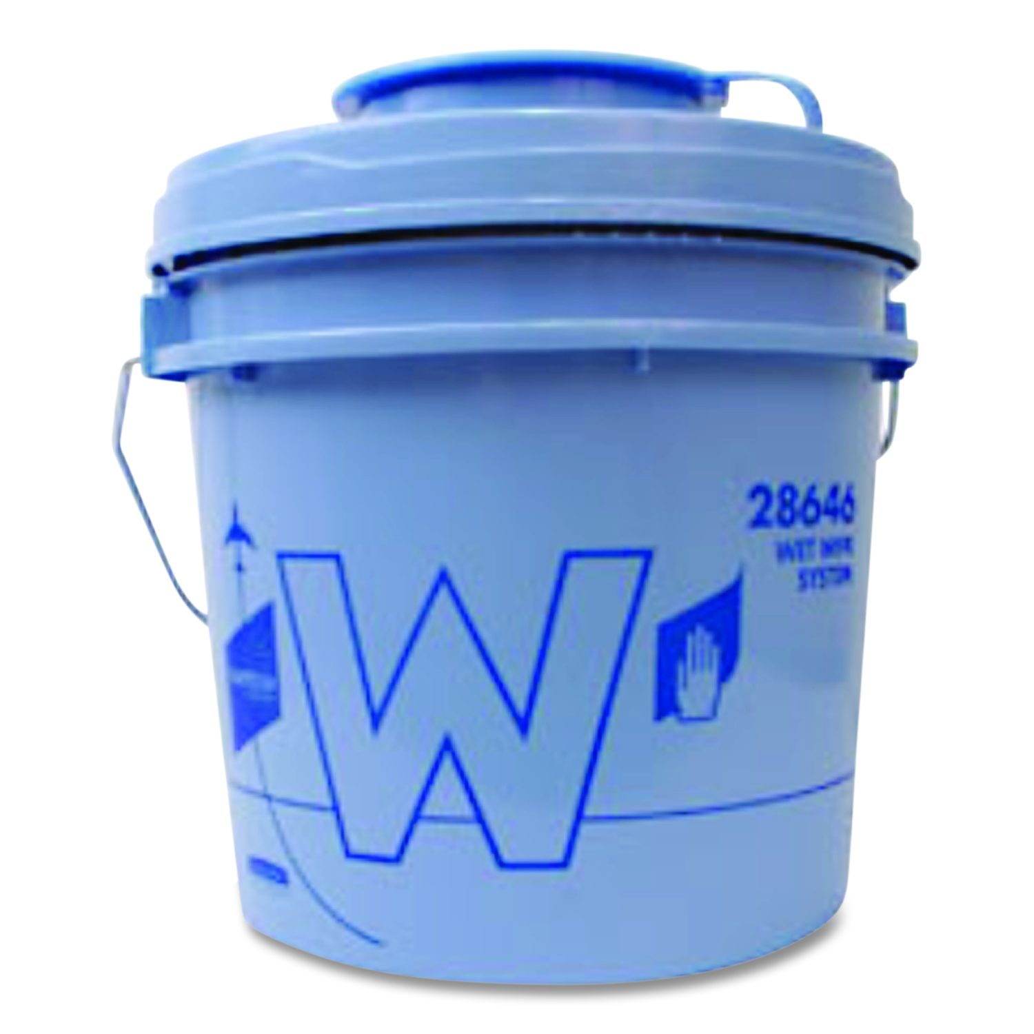 ウェット W.E.T. 4枚 W Aviation Wet Wipe System Bucket, 1 gal, Blue/Gray, 4/Carton